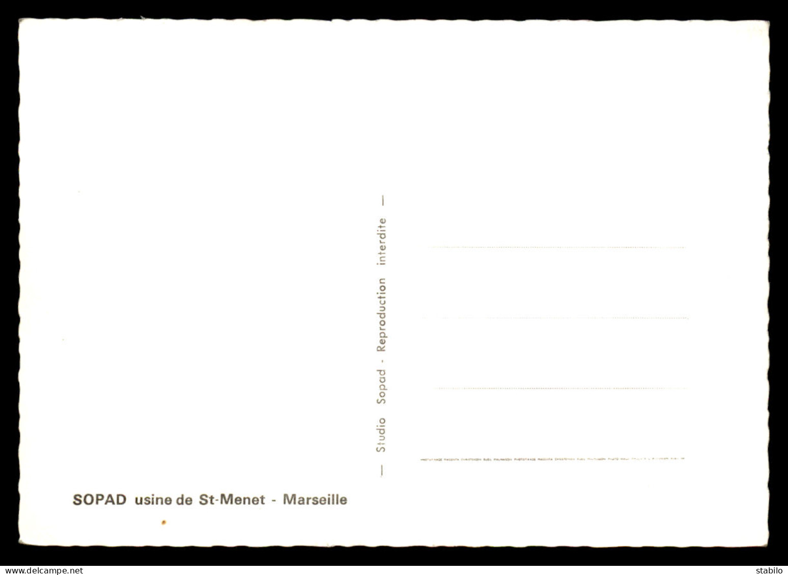 13 - MARSEILLE - SOPAD USINE DE ST-MENET - Saint Marcel, La Barasse, St Menet
