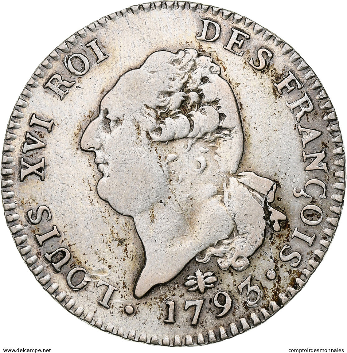 France, Louis XVI, 30 Sols, 1793 / AN 5, Lyon, Argent, TB+ - Otros & Sin Clasificación