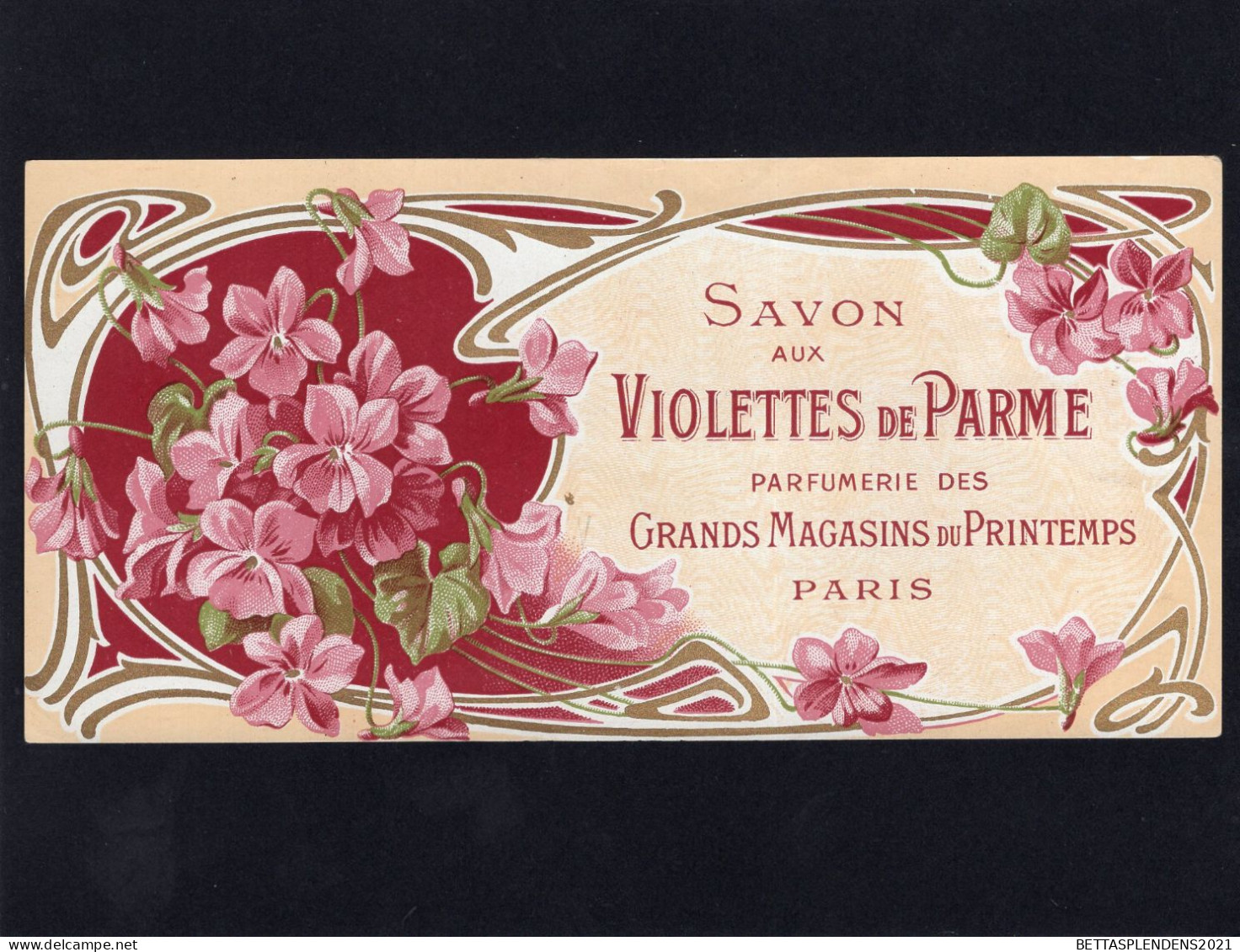 Etiquette Savon - SAVON Aux VIOLETTES De PARME - Parfumerie Des Grands Magasins Du Printemps - Paris - Etiquettes