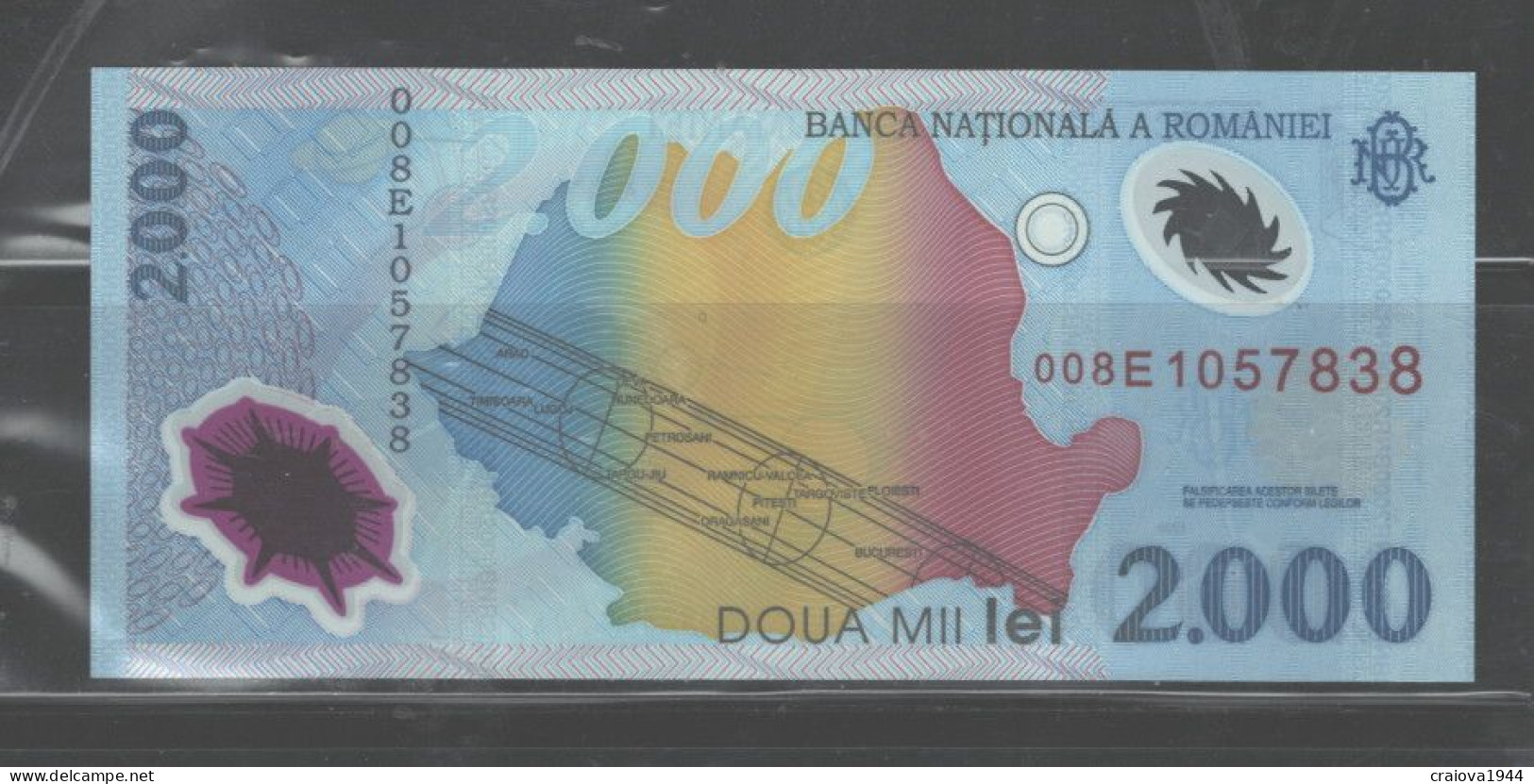 ROMANIA 2000 Lei SINGLE 008E 1057838 NO FOLDS,DAMAGES,CRISPY,ALMOST PERFECT - Romania