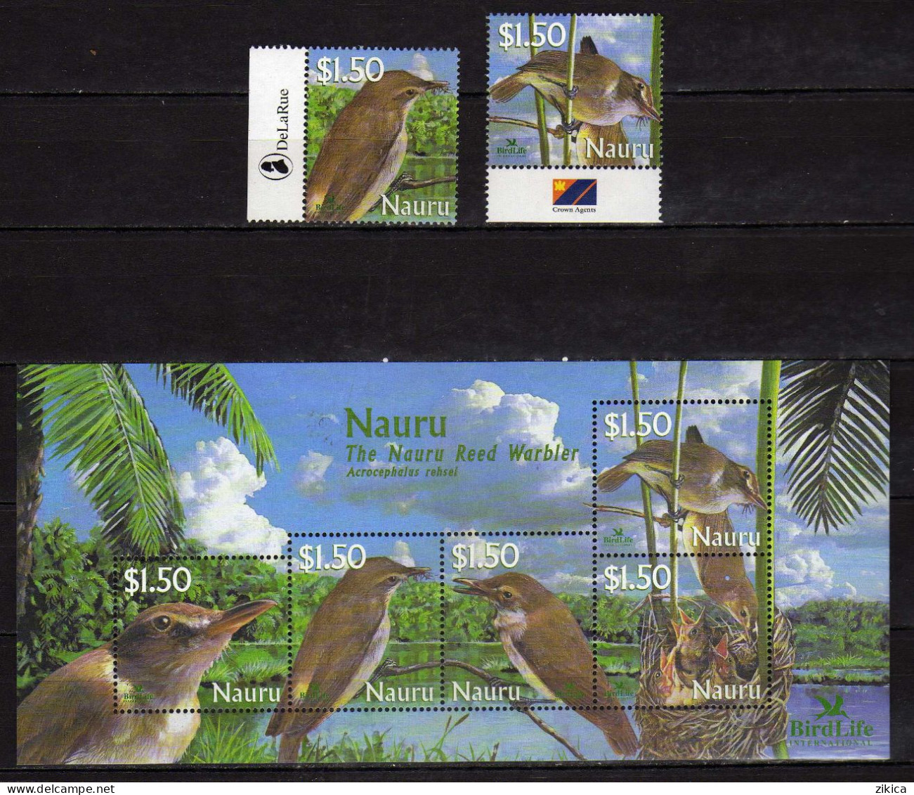 Nauru - 2003 Bird Life International - Nightingale Reed Warbler Or Nauru Reed Warbler.  MNH - Nauru