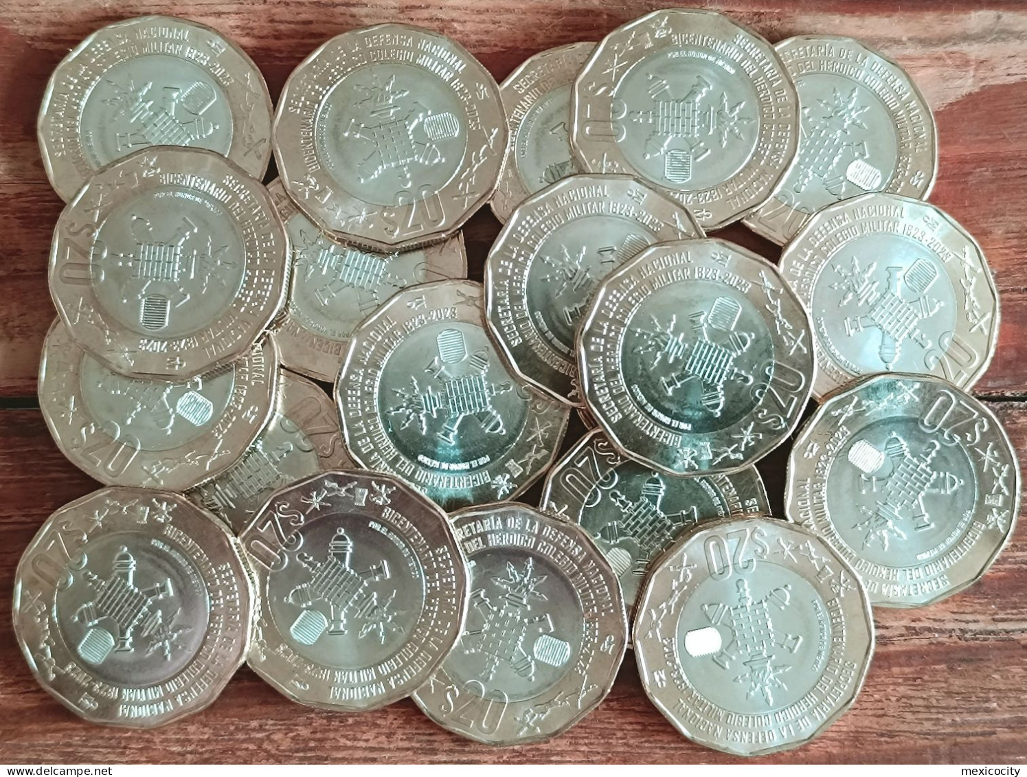 MEXICO 2023 $20 MILITARY COLLEGE Bicenty. BIMETALLIC Coin, Nice Collector Issue, BU Unc. - Mexico