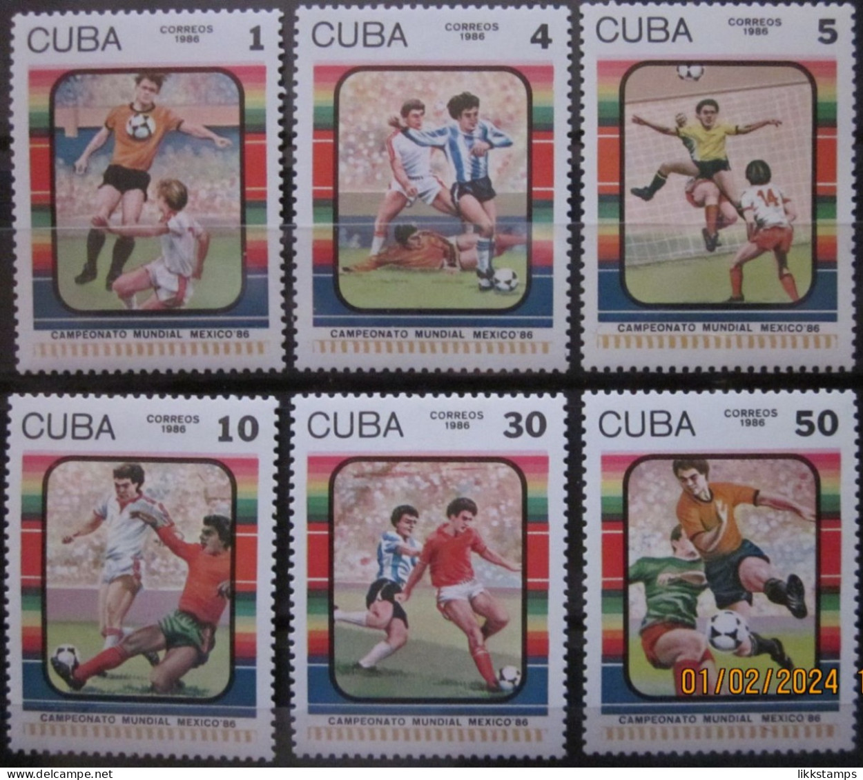 CUBA 1986 ~ S.G. 3135 - 3140 ~ WORLD CUP FOOTBALL CHAMPIONSHIP. ~  MNH #03134 - Nuevos