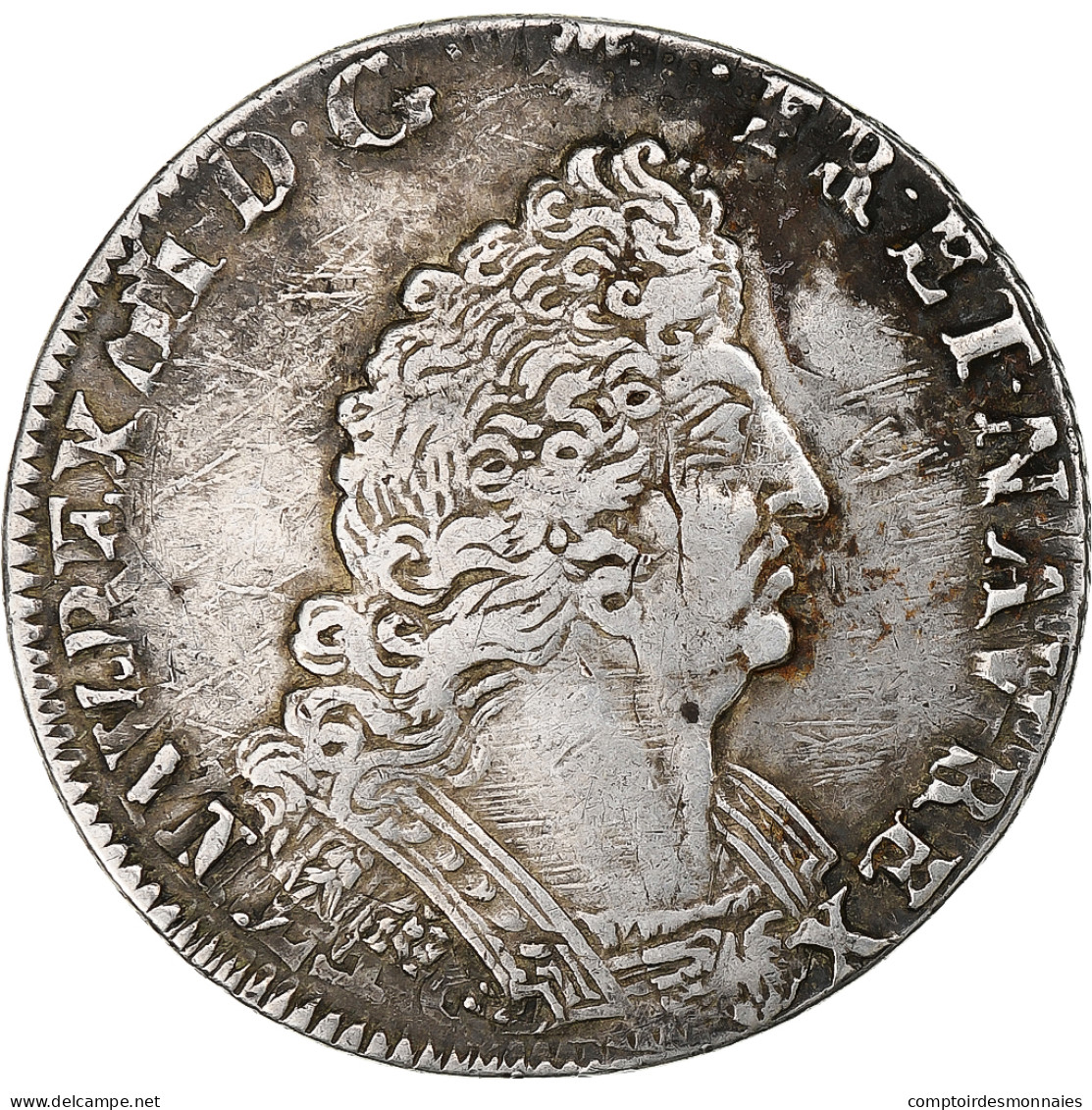 France, Louis XIV, 1/4 Ecu Aux Palmes, 1694, Réformé, Argent, TTB, Gadoury:152 - 1643-1715 Louis XIV The Great