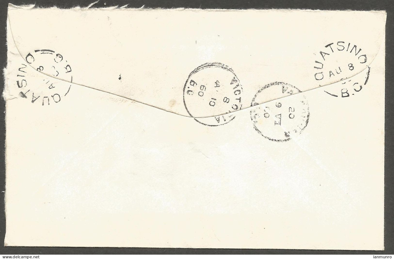1960 Registered Cover 25c Paper/Wilding Split Ring Quatsino BC - Postgeschiedenis