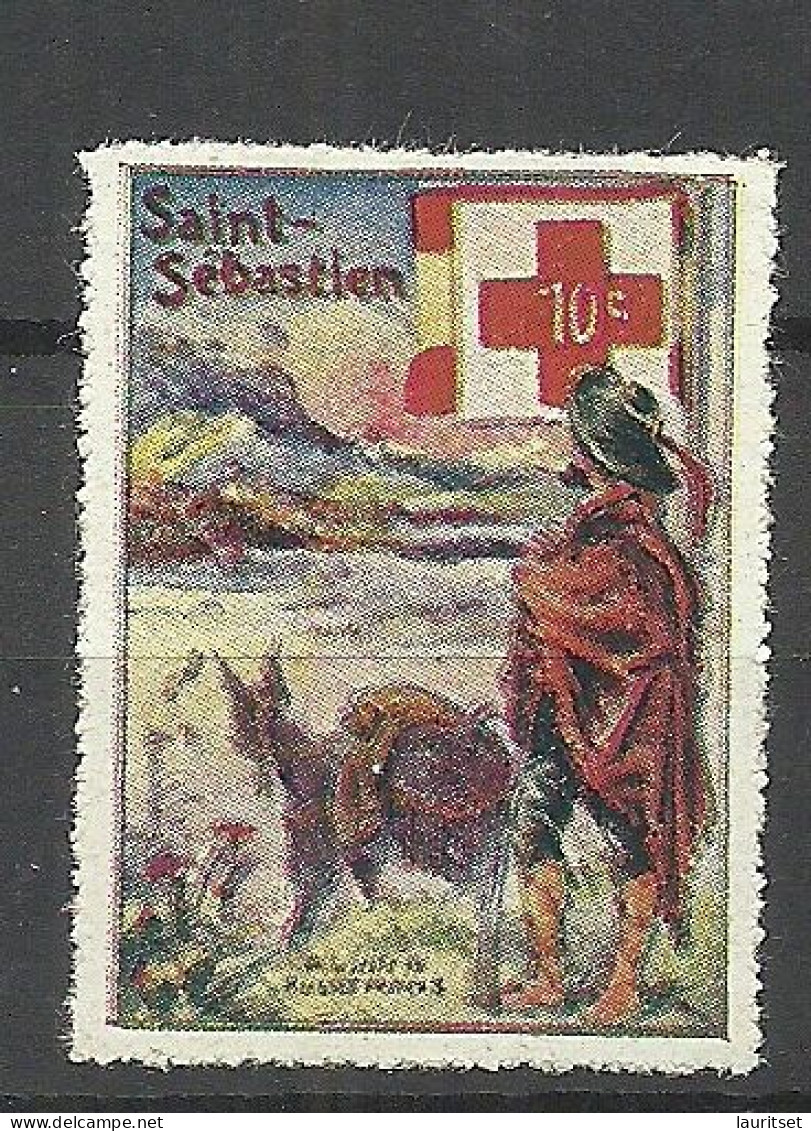 FRANCE 1914-1916 WWI Military Poster Stamp Vignette Saint Sebastien Red Cross (*) - Croix Rouge
