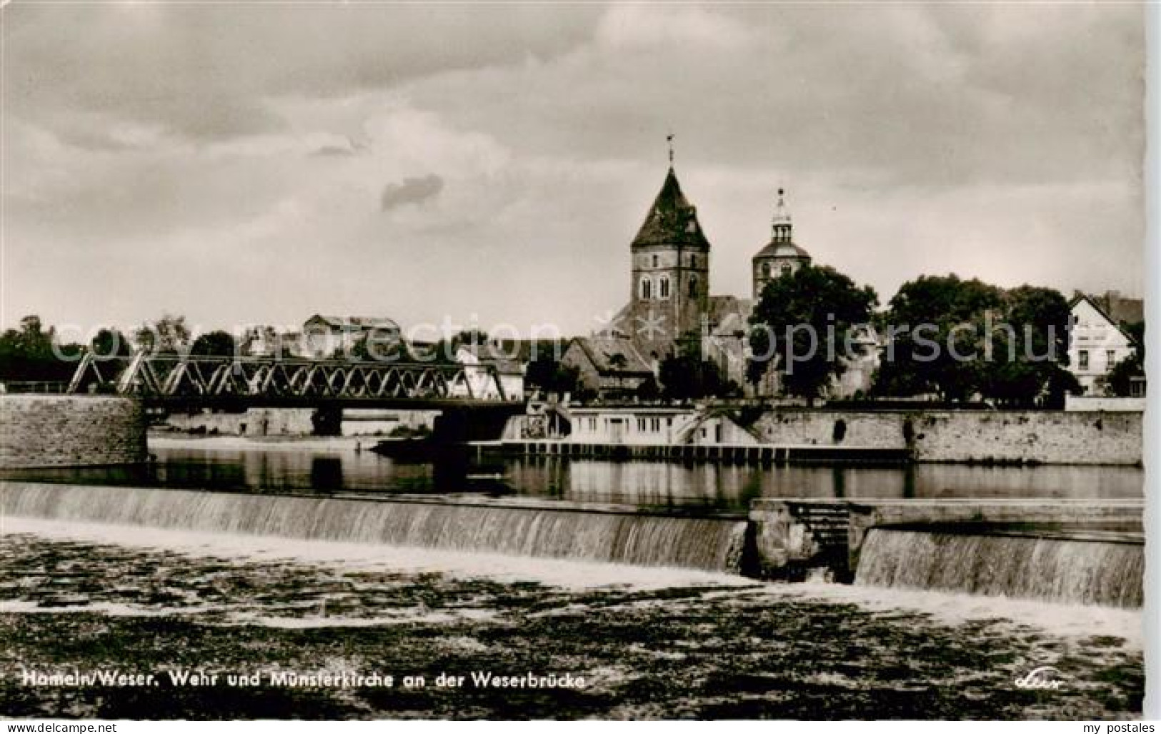 73846427 Weser Wehr Und Muensterkirche An Der Weserbruecke Weser - Rinteln