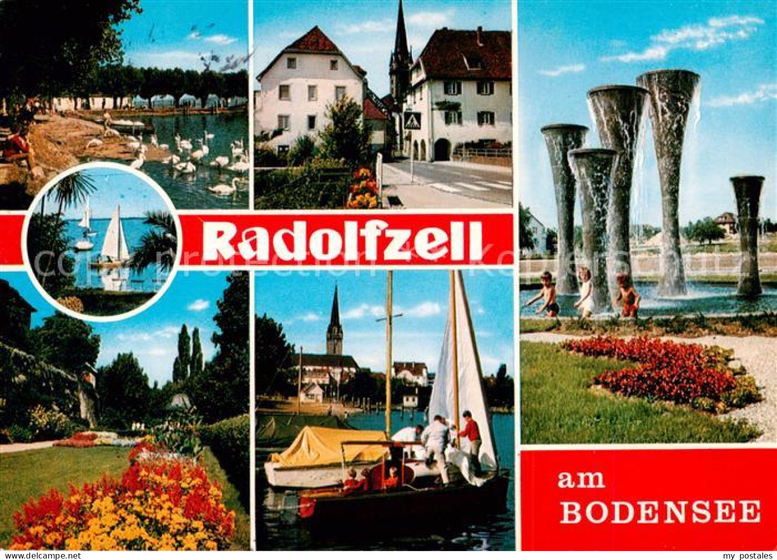 73813288 Radolfzell Bodensee Teilansichten Park Segeln Wasserfontaene Radolfzell - Radolfzell