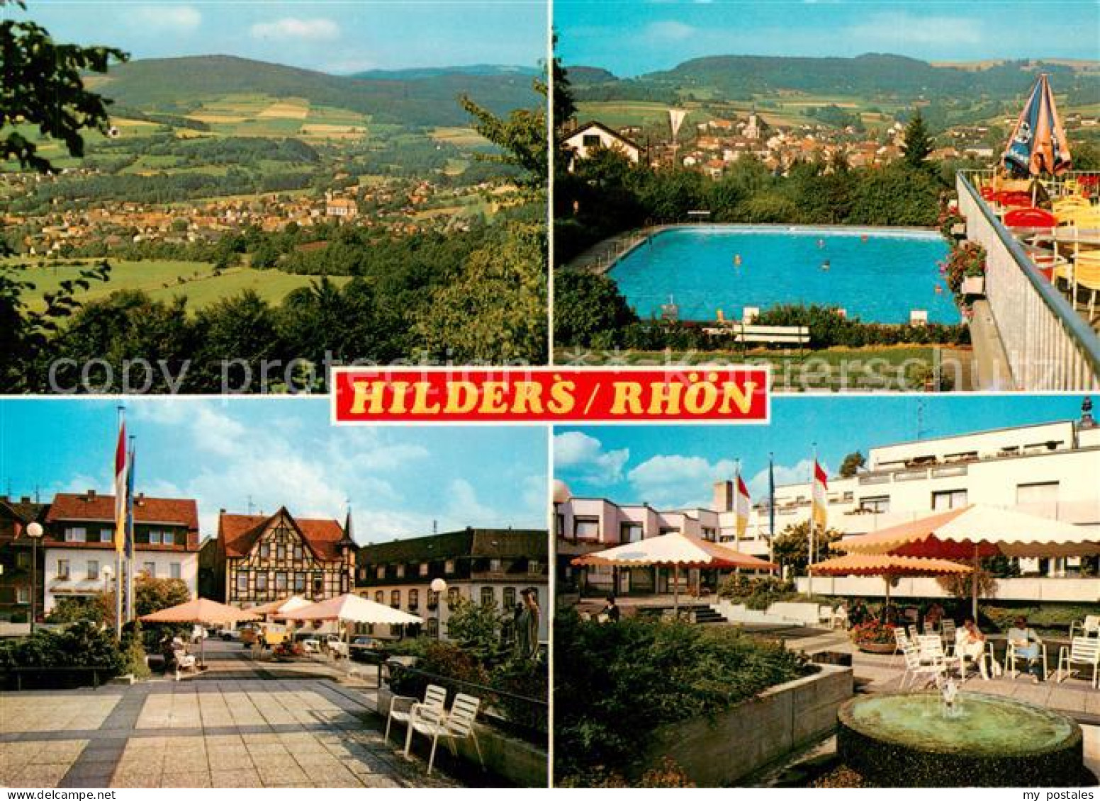 73813275 Hilders Rhoen Panorama Schwimmbad Marktplatz Brunnen Hilders Rhoen - Hilders