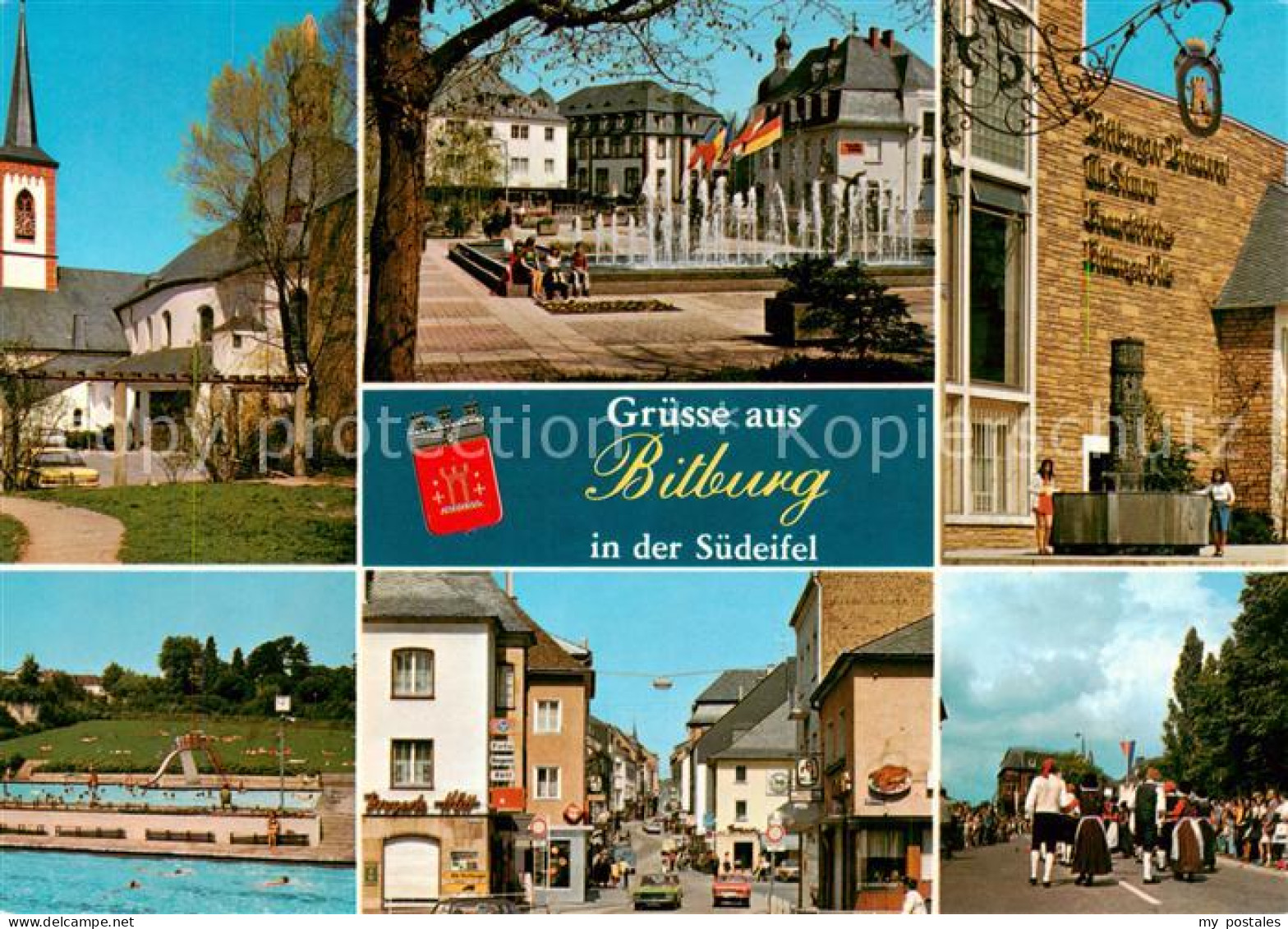 73813201 Bitburg Kirche Wasserspiele Bitburger Brauerei Schwimmbad Ortsmotiv Alm - Bitburg