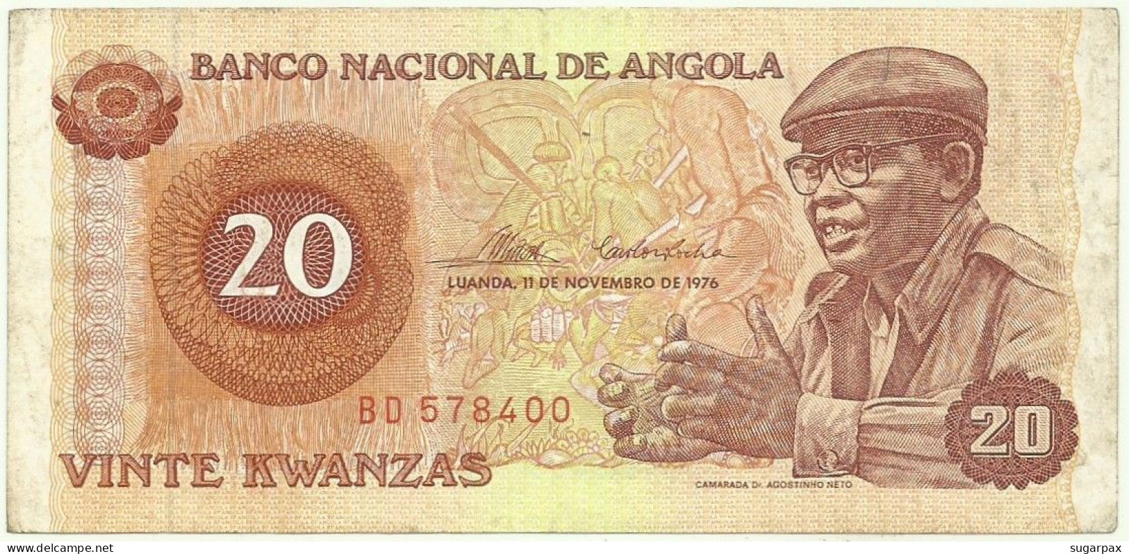 Angola - 20 Kwanzas - 11.11.1976 - Pick 109 - Série BD - Agostinho Neto - Angola
