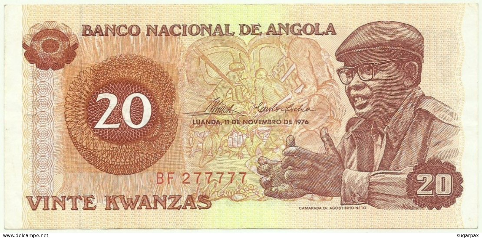 Angola - 20 Kwanzas - 11.11.1976 - Pick 109 - Série BF 277777 - Agostinho Neto - Angola