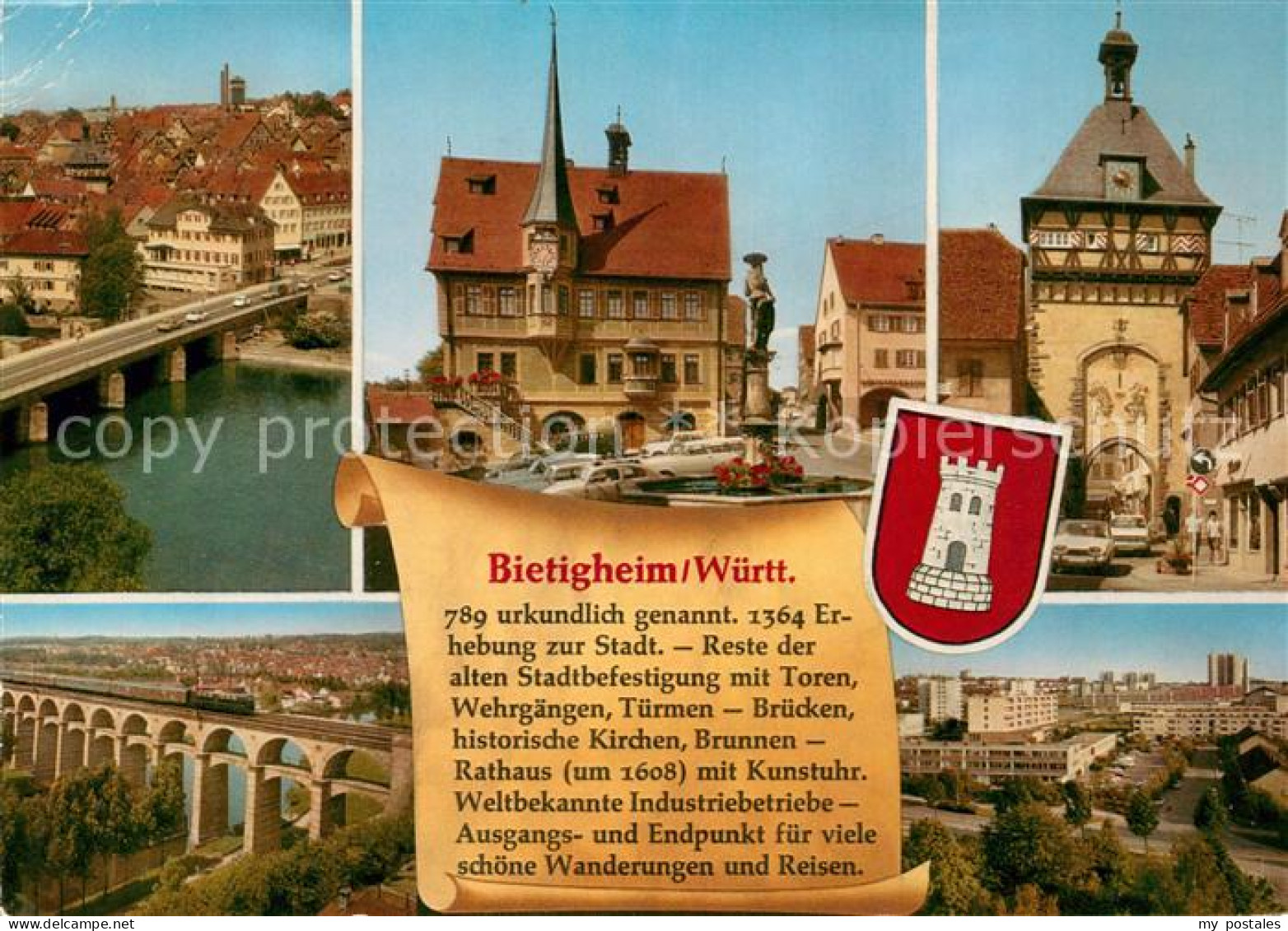 73101042 Bietigheim-Bissingen Bruecken Rathaus Stadtturm Viadukt Bietigheim-Biss - Bietigheim-Bissingen