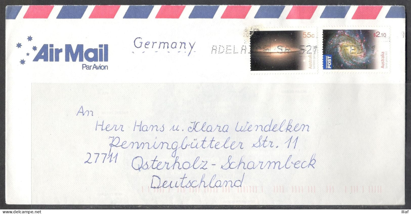 Australia.   Stamp Mi. 3269, 3271 On Air Mail Letter, Sent From Adelaide On 23.02.2011 To Germany - Lettres & Documents