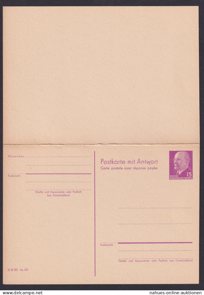 DDR Ganzsache Ulbricht 15 Pf. Frage & Antwort P 78 Ausgabe 1966 Kat.-Wert 50,00 - Postcards - Used