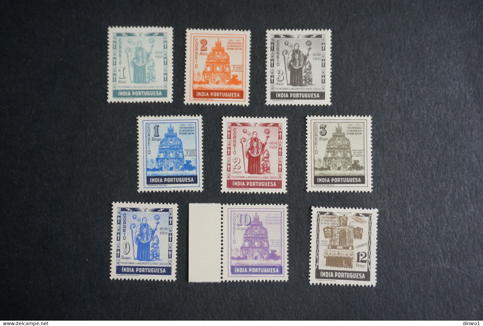 (G) Portuguese India - 1951 Father Jose Vaz Complete Set (9v) - MNH - Portugees-Indië