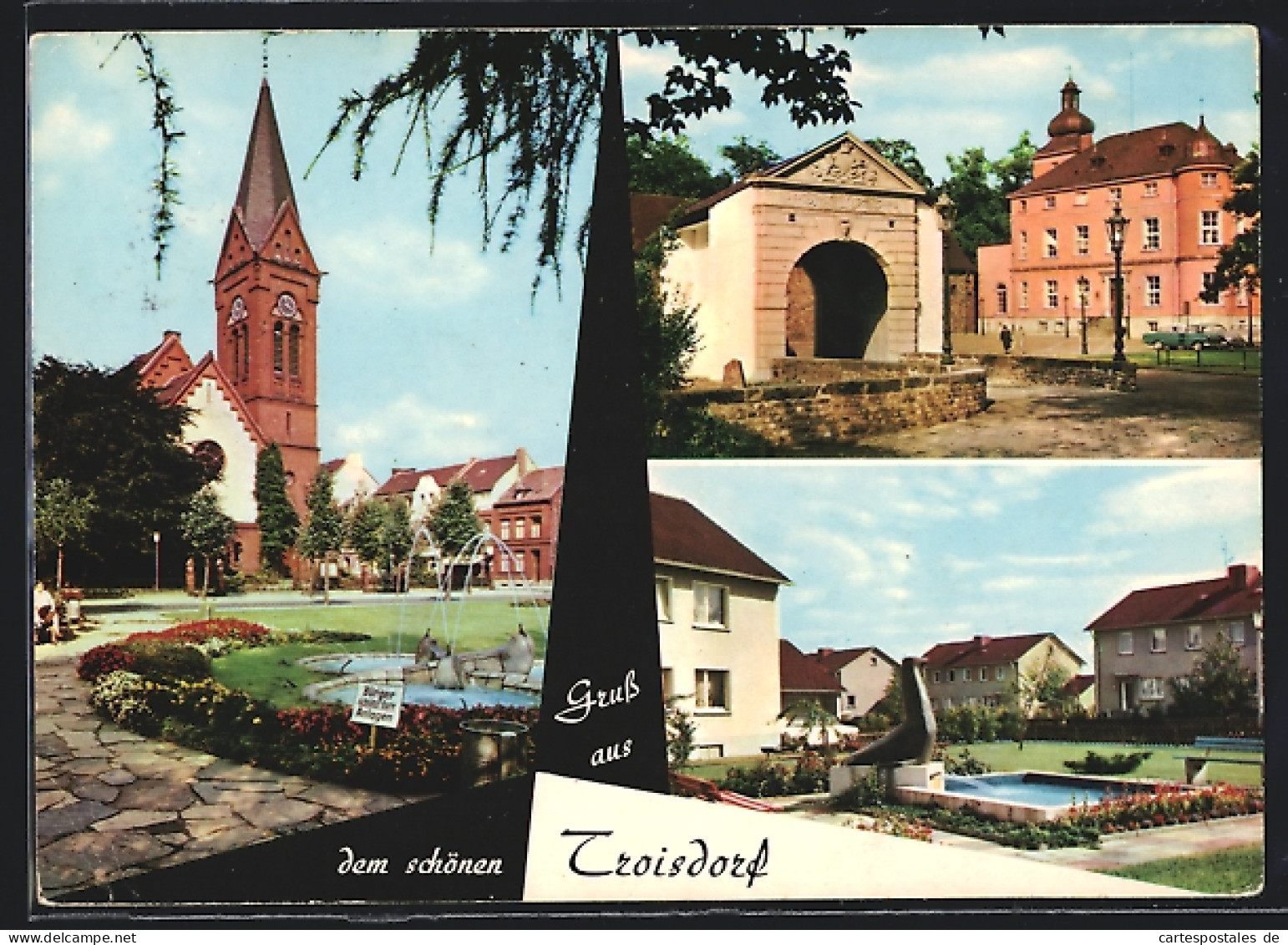 AK Troisdorf, Kirche Mit Anlagen, Ortspartie  - Troisdorf