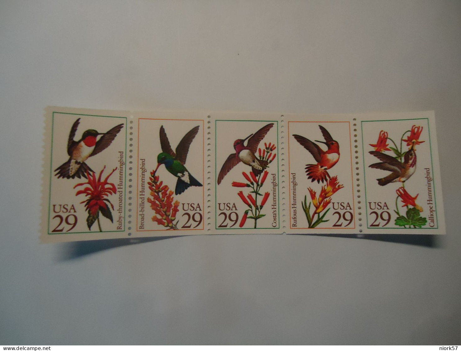 UNITED STATES MNH SE TENANT 5 STAMPS BIRD BIRDS   HUMMINGBIRDS - Segler & Kolibris