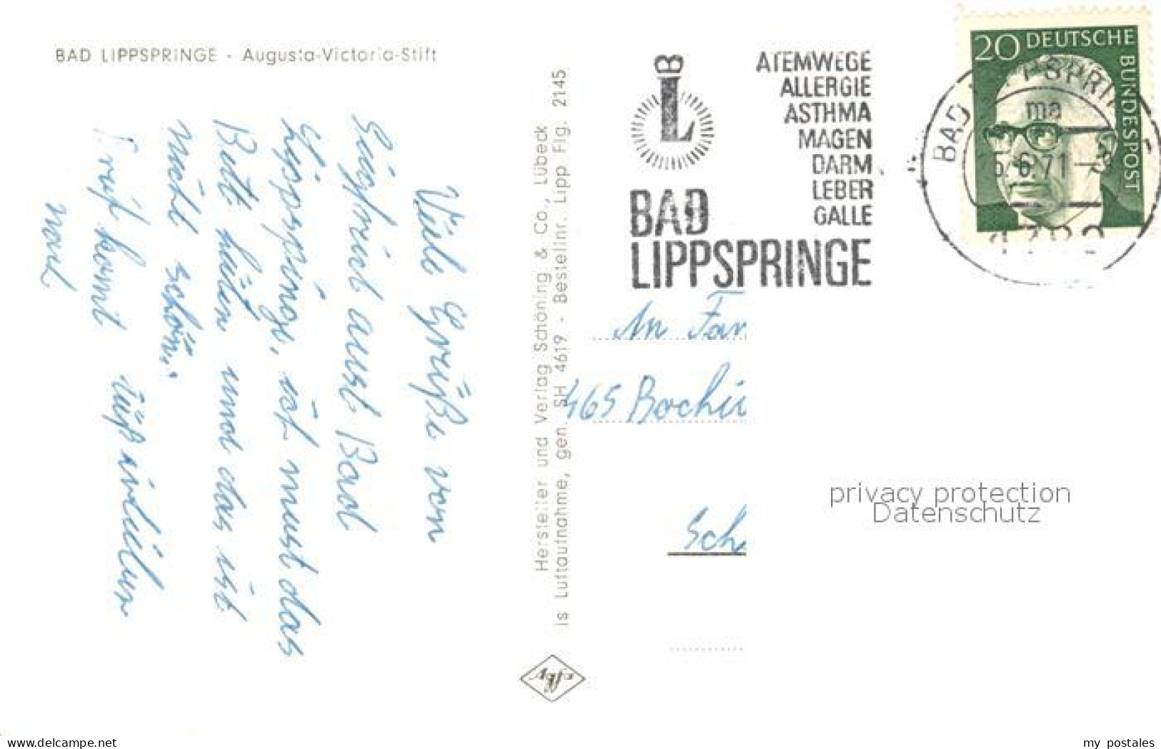 73096948 Lippspringe Bad Augusta Victor Stift Fliegeraufnahme Bad Lippspringe - Bad Lippspringe
