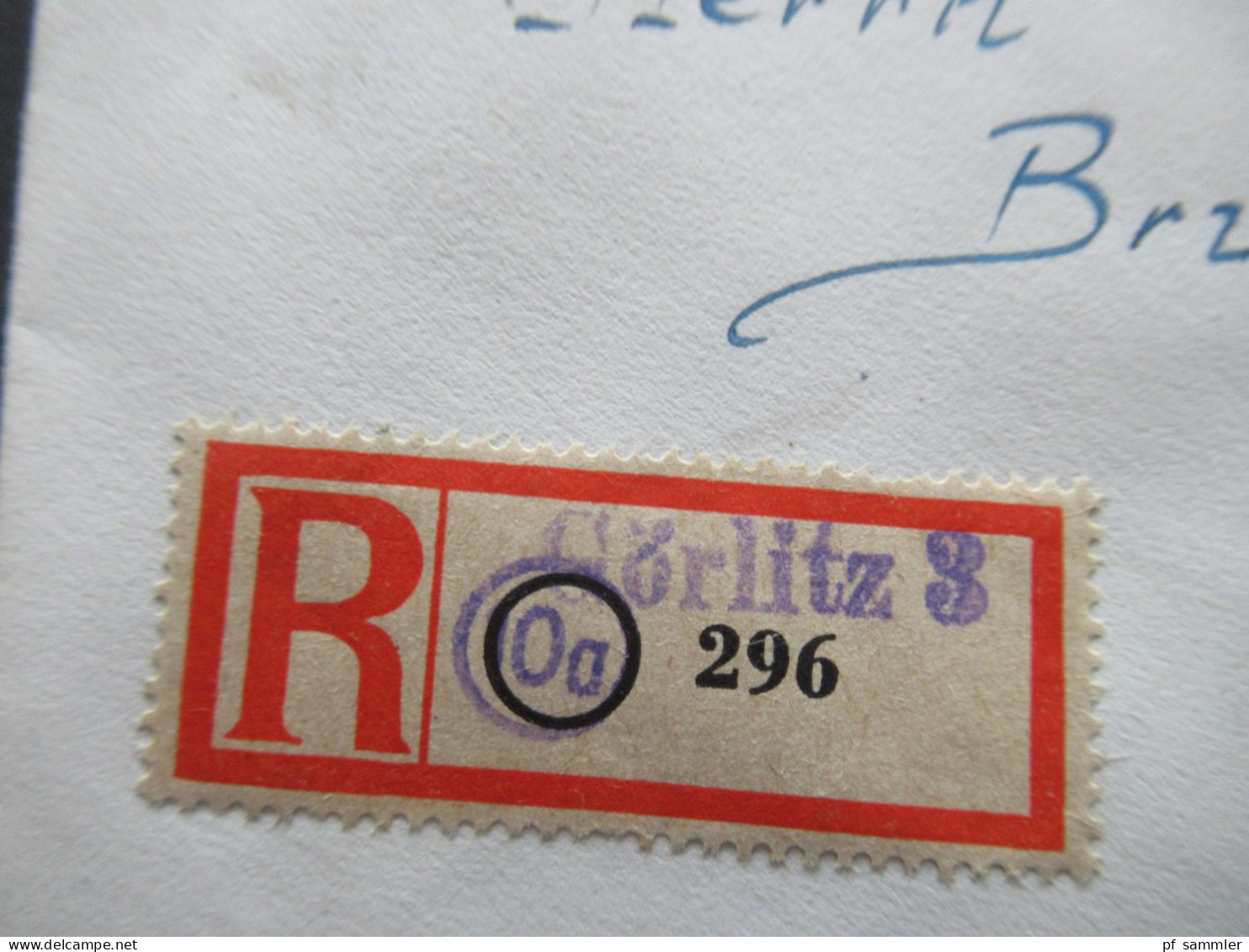SBZ 18.2.1949 Mi.Nr.229 MiF Mit Marken Mit Aufdruck Einschreiben Not R-Zettel Görlitz 3 - Menden In Westfalen Mit Ank St - Briefe U. Dokumente