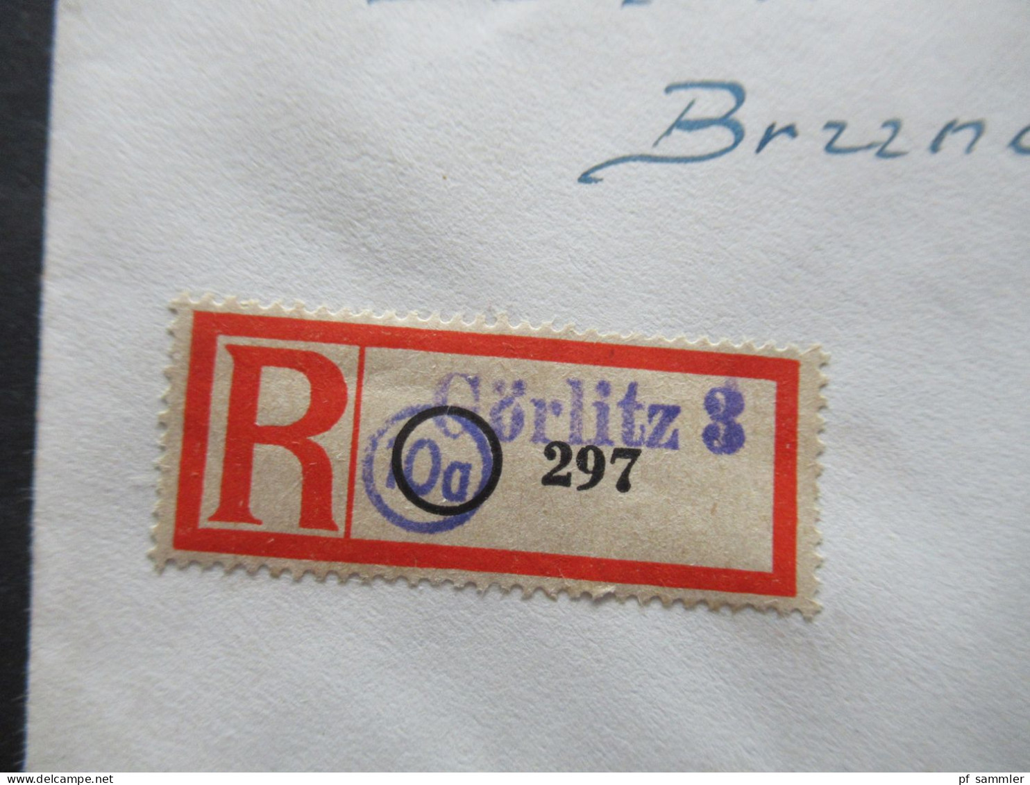 SBZ 2.1949 Mi.Nr.228 MiF Marken Mit Aufdruck Einschreiben Not R-Zettel Görlitz 3 - Menden In Westfalen Mit Ank Stp. - Storia Postale