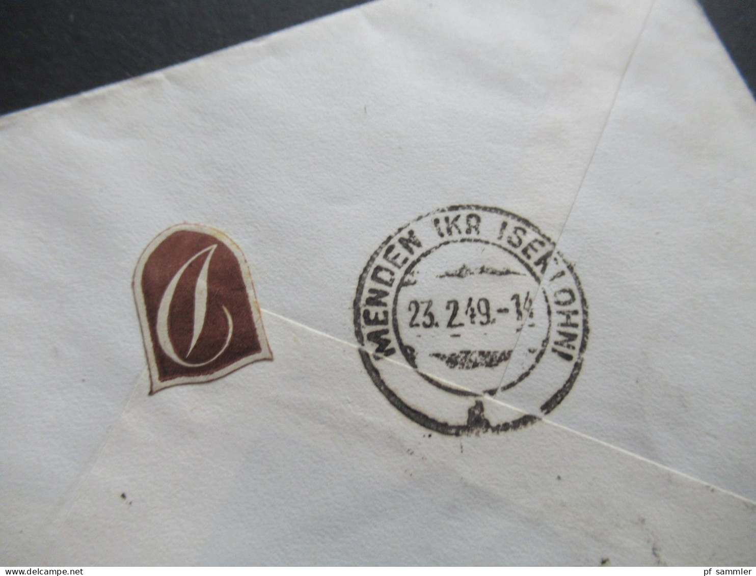SBZ 2.1949 Mi.Nr.228 MiF Marken Mit Aufdruck Einschreiben Not R-Zettel Görlitz 3 - Menden In Westfalen Mit Ank Stp. - Lettres & Documents