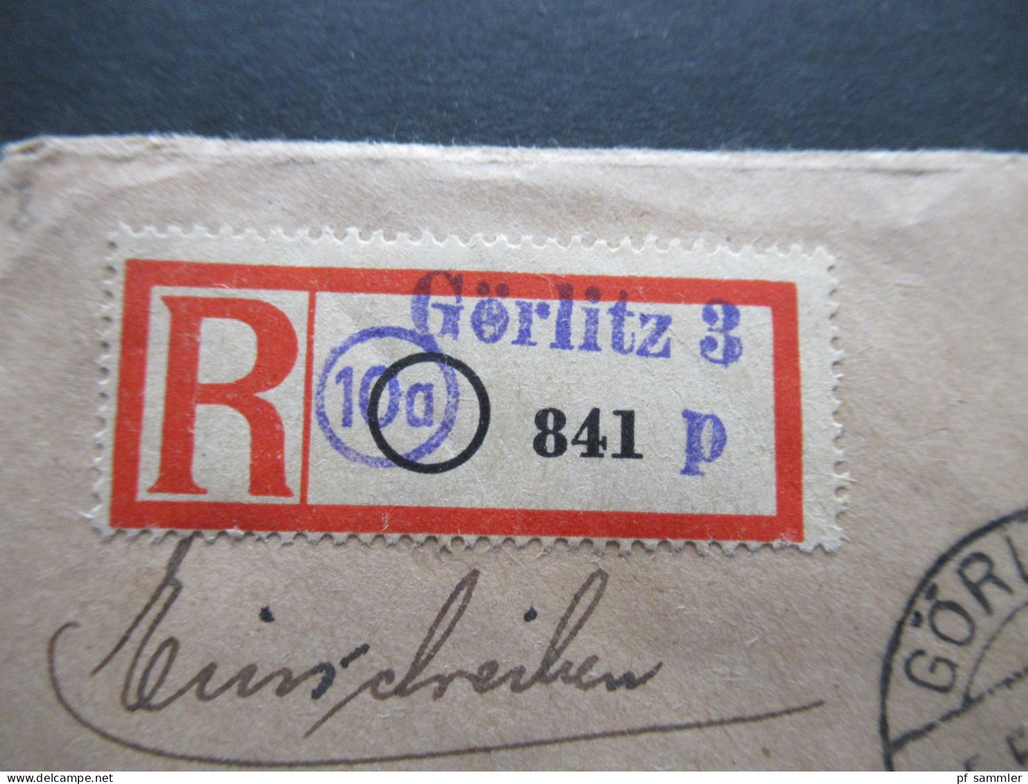 SBZ 5.1949 Köpfe Nr.212 MiF Marken Mit Aufdruck Einschreiben Not R-Zettel Görlitz 3 - Menden In Westfalen Mit Ank Stp. - Lettres & Documents