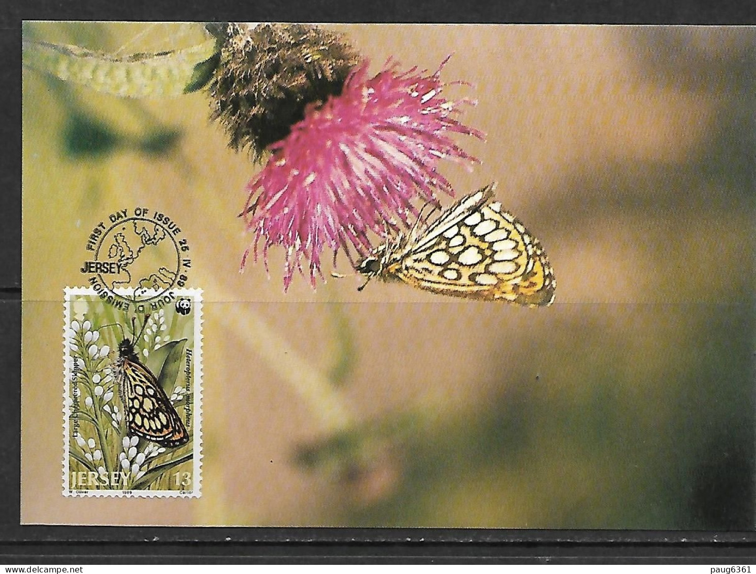 JERSEY 1989 CARTE MAXIMUM PAPILLONS  YVERT  N°470 - Papillons