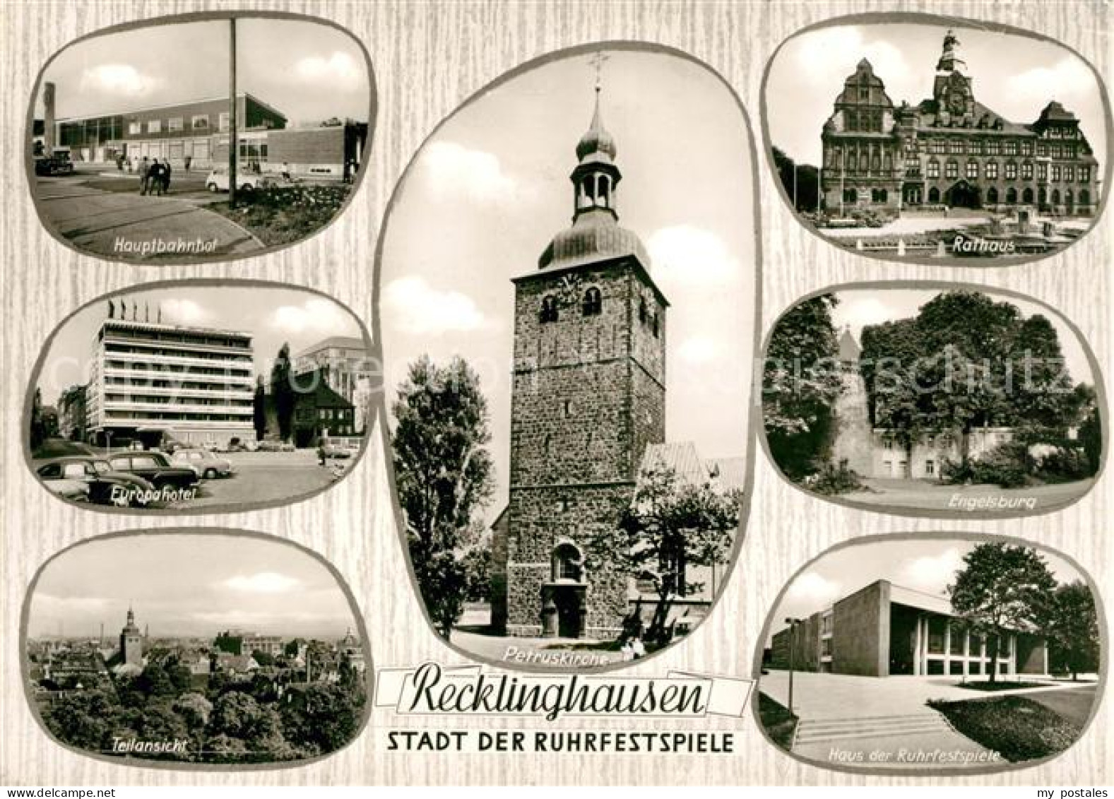 73094827 Recklinghausen Westfalen Hauptbahnhof Rathaus Petruskirche Haus Ruhrfes - Recklinghausen