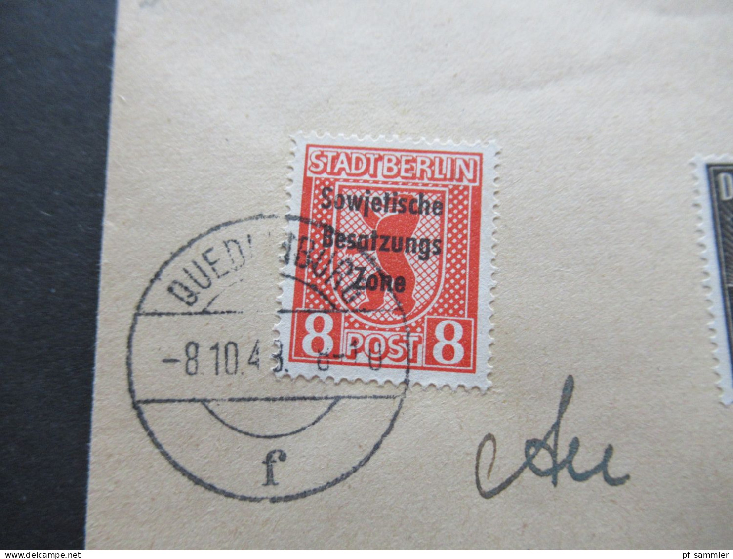 SBZ 8.10.1948 Marken Mit Aufdruck SBZ / Verschiedene Ausgaben! Tagesstempel Quedlinburg / Ortsbrief Quedlinburg - Cartas & Documentos