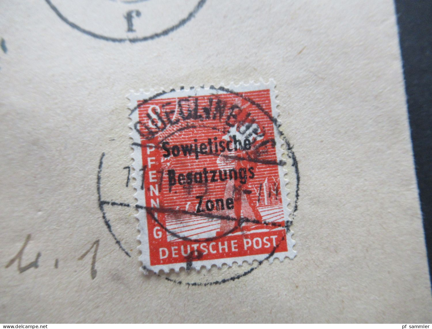 SBZ 8.10.1948 Marken mit Aufdruck SBZ / verschiedene Ausgaben! Tagesstempel Quedlinburg / Ortsbrief Quedlinburg