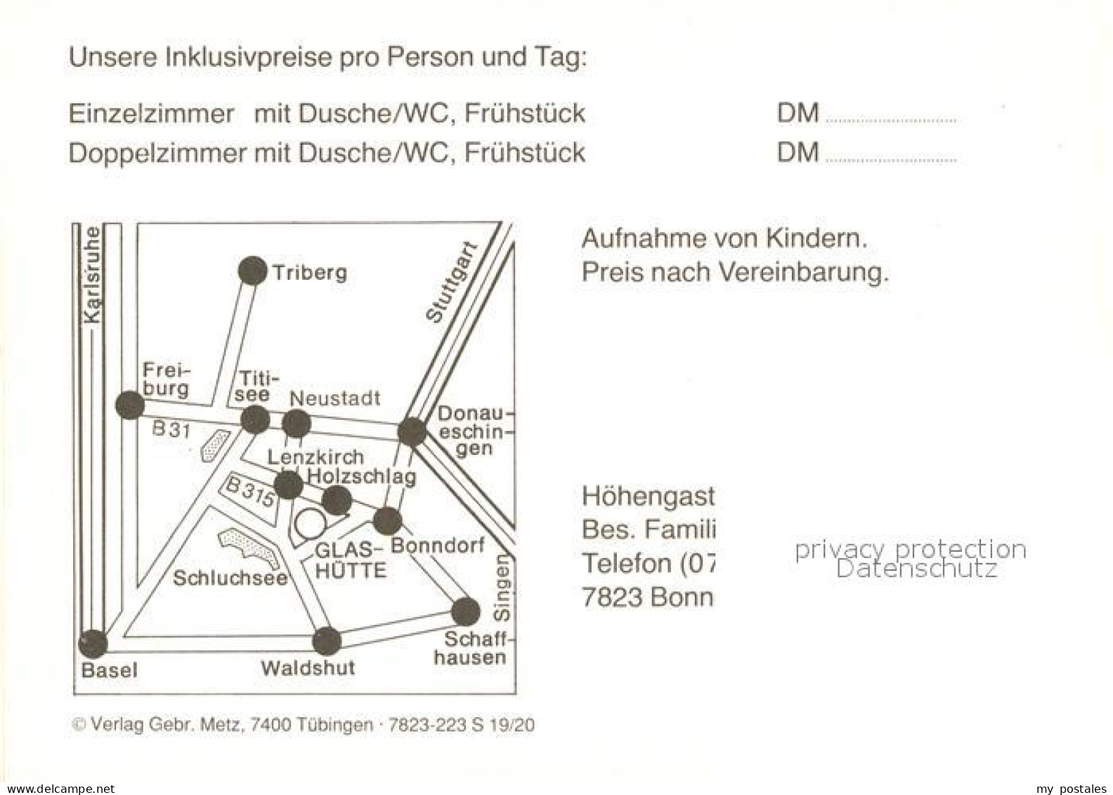 73094710 Glashuette Bonndorf Hoehengasthof Glashuette  Glashuette - Bonndorf