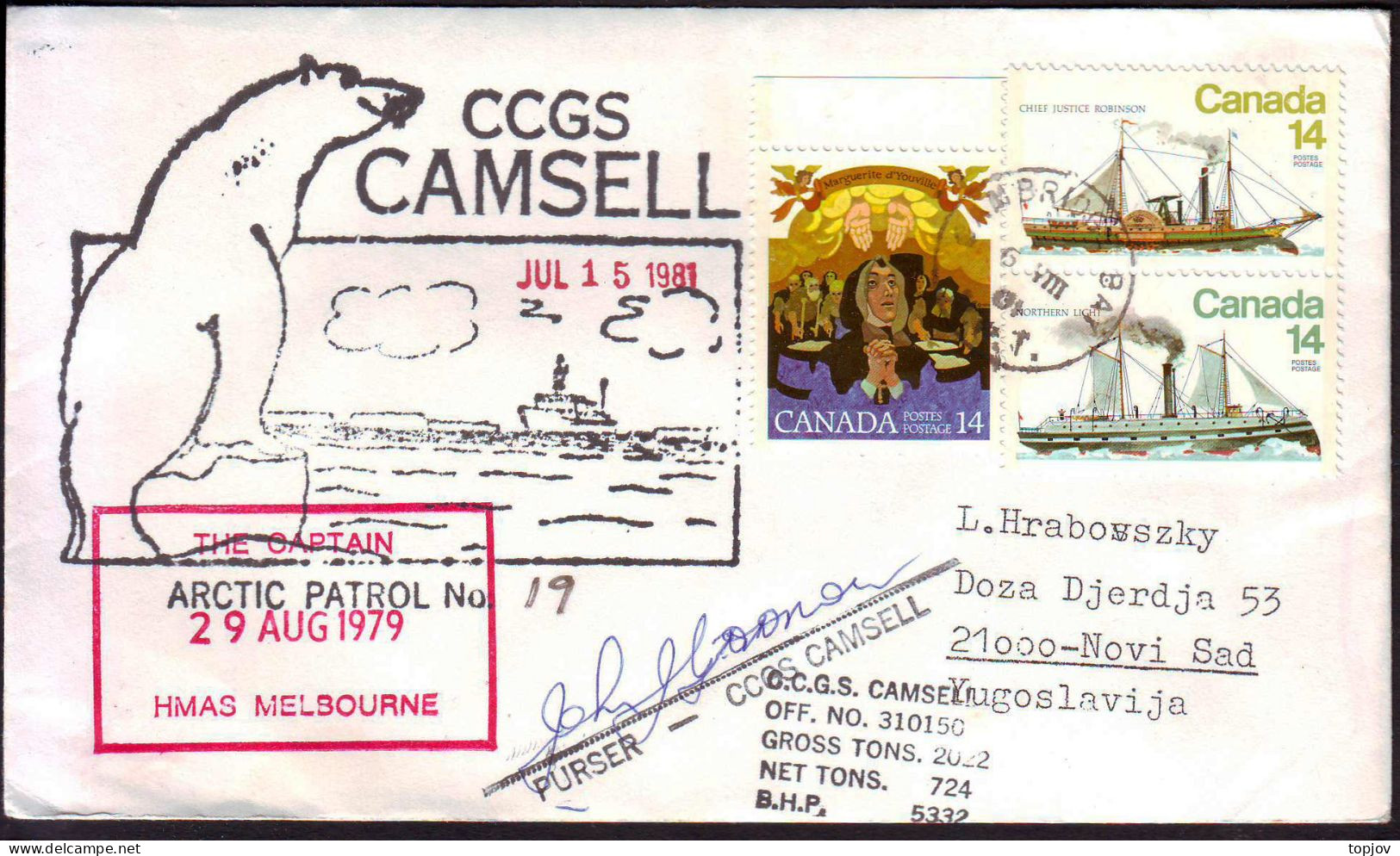 CANADA - CCGS  CAMSELL - ARCTIC PATROL  No.19 - 1979 - Expediciones árticas