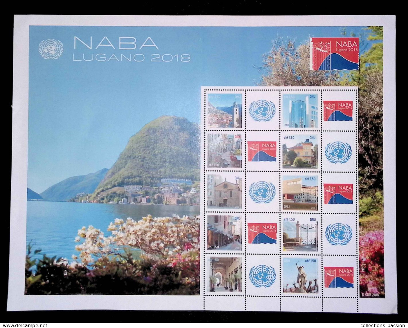 CL, Blocs-feuillets, NABA, ONU, Office De Genève, Lugano 2018, 2 Scans, Neufs, Frais Fr 1.95 E - Blocks & Sheetlets