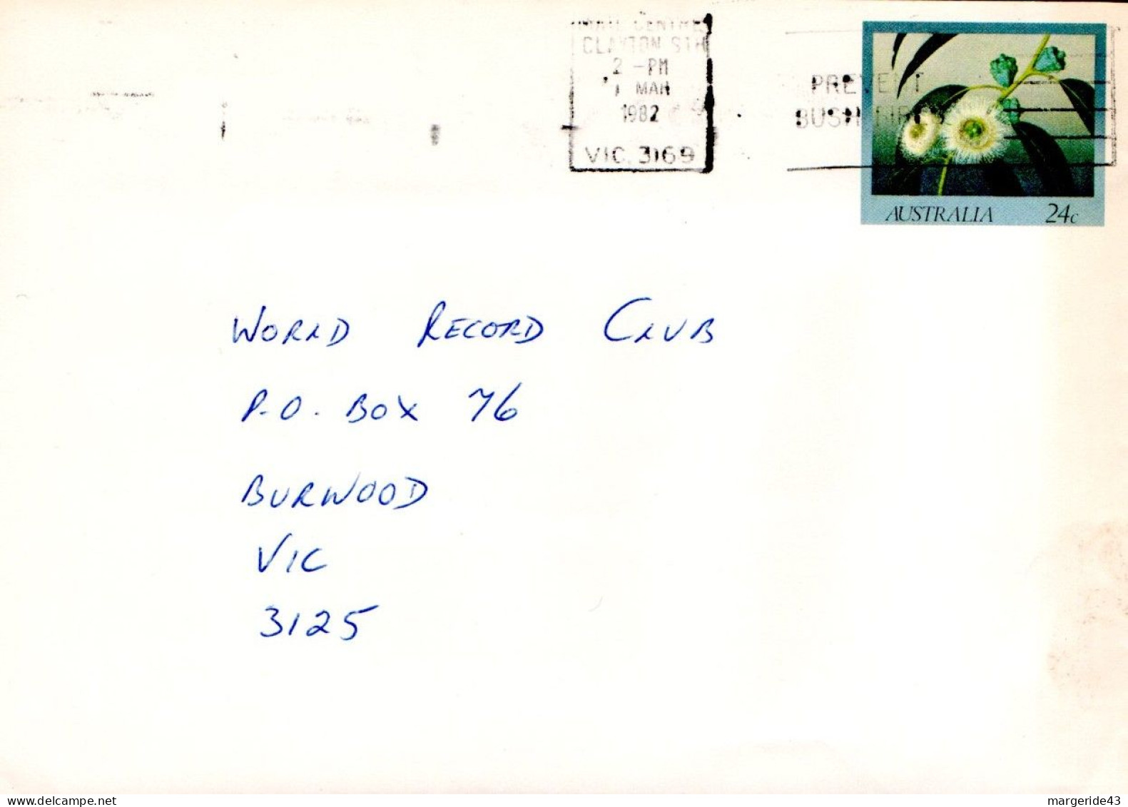 AUSTRALIE ENTIER LETTRE DE CLAYTON STATION 1982 - Briefe U. Dokumente