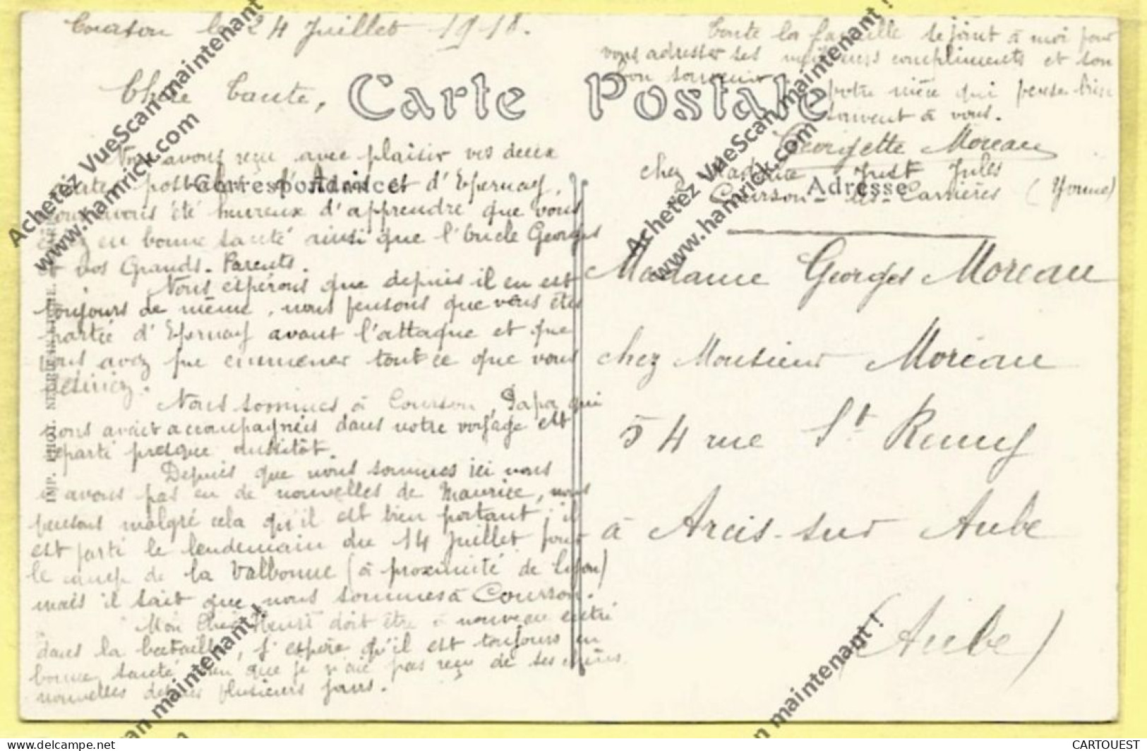 CPA 89 COURSON LES CARRIERES - L'Ancien Château 1918 - Courson-les-Carrières