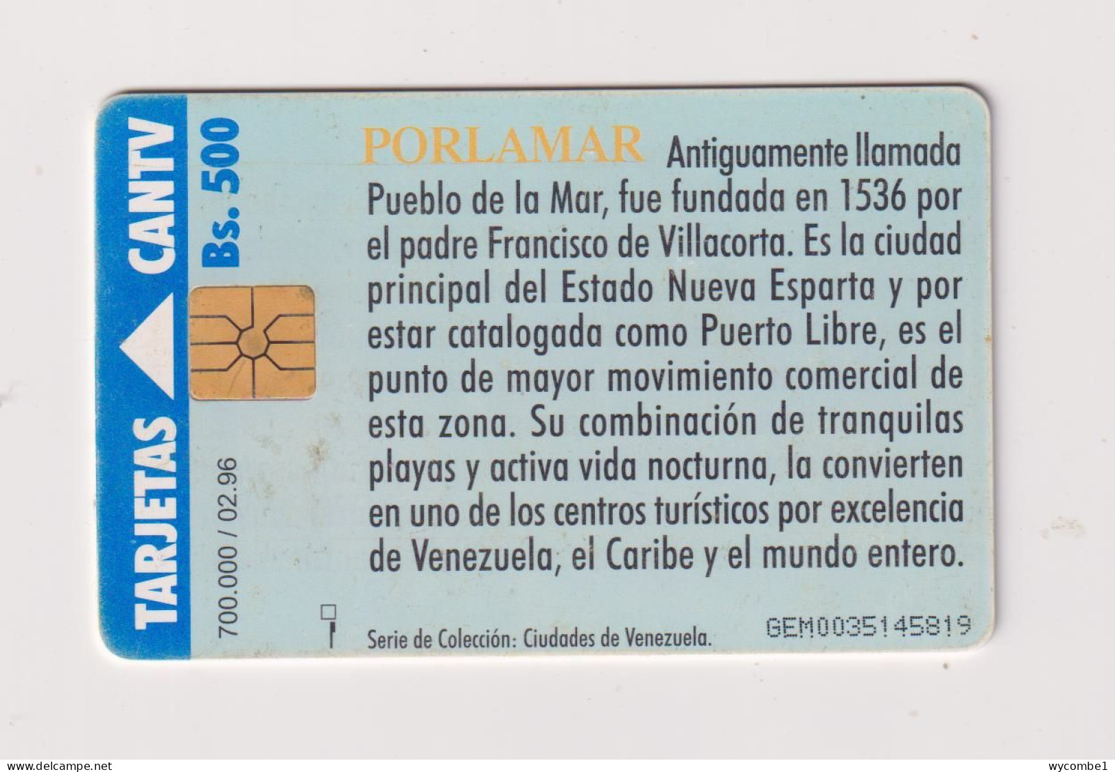 VENEZUELA  -  Porlamar Chip Phonecard - Venezuela