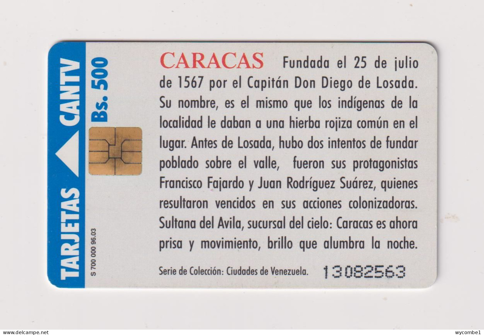 VENEZUELA  -  Caracas Chip Phonecard - Venezuela