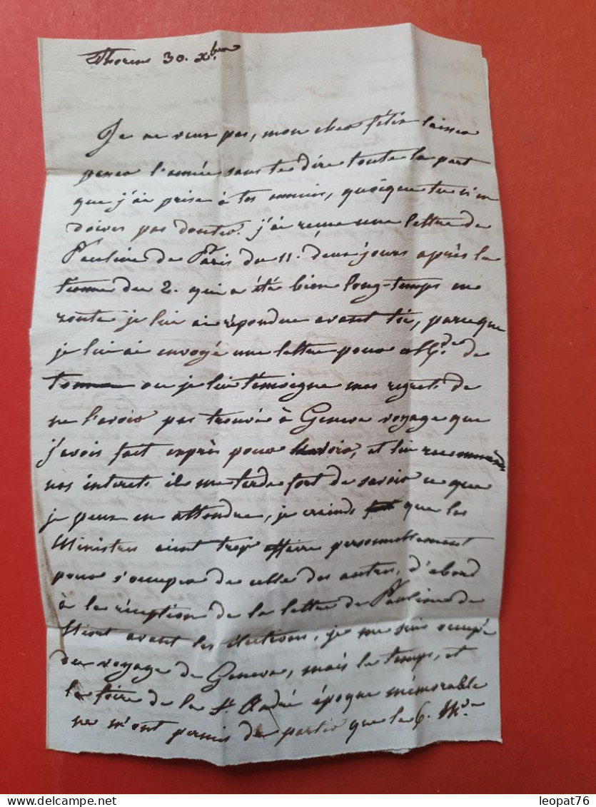 Cachet D'entrée En Bleu D'Italie Par Beauvoisin Sur Lettre D'Annecy  - Réf 3397 - Marques D'entrées