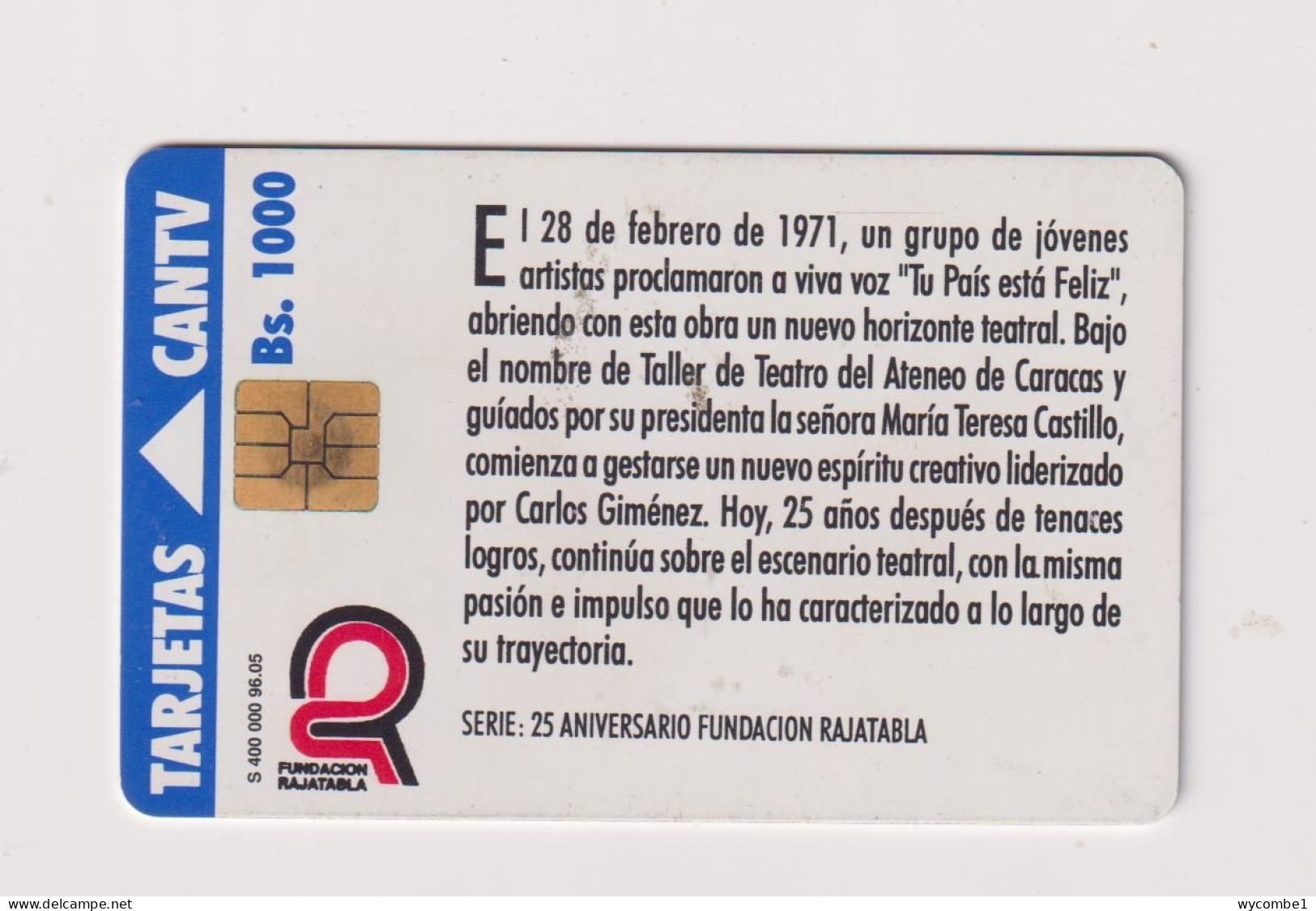 VENEZUELA  -  Rajatabla Chip Phonecard - Venezuela