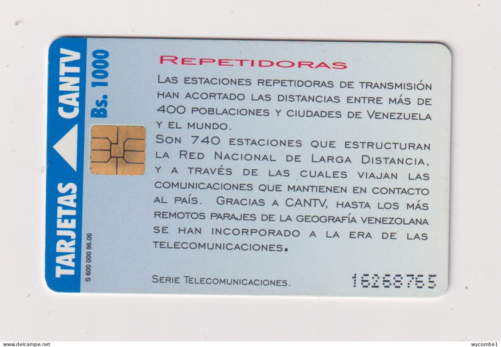 VENEZUELA  -  Transmission Towers Chip Phonecard - Venezuela