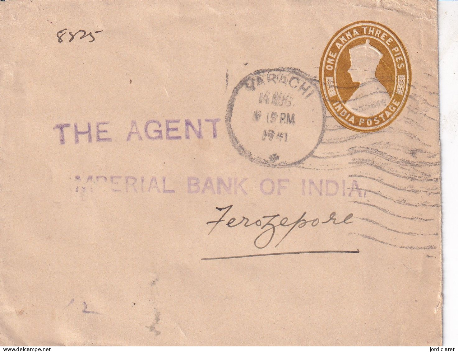 STATIONERY  1941  KARACHI - 1936-47 King George VI