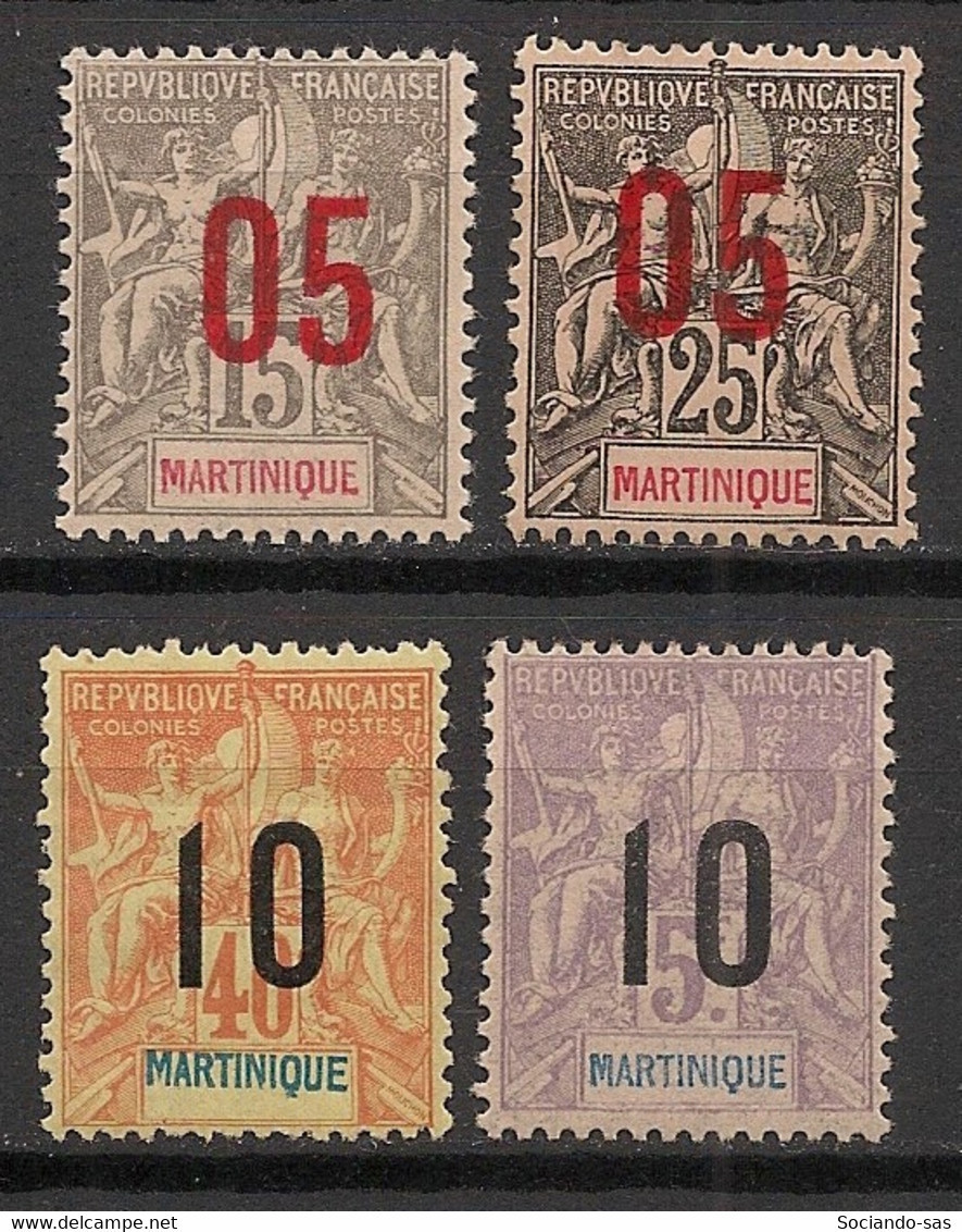 MARTINIQUE - 1912 - N°YT. 78 à 81 - Type Groupe - Série Complète - Neuf * / MH VF - Neufs