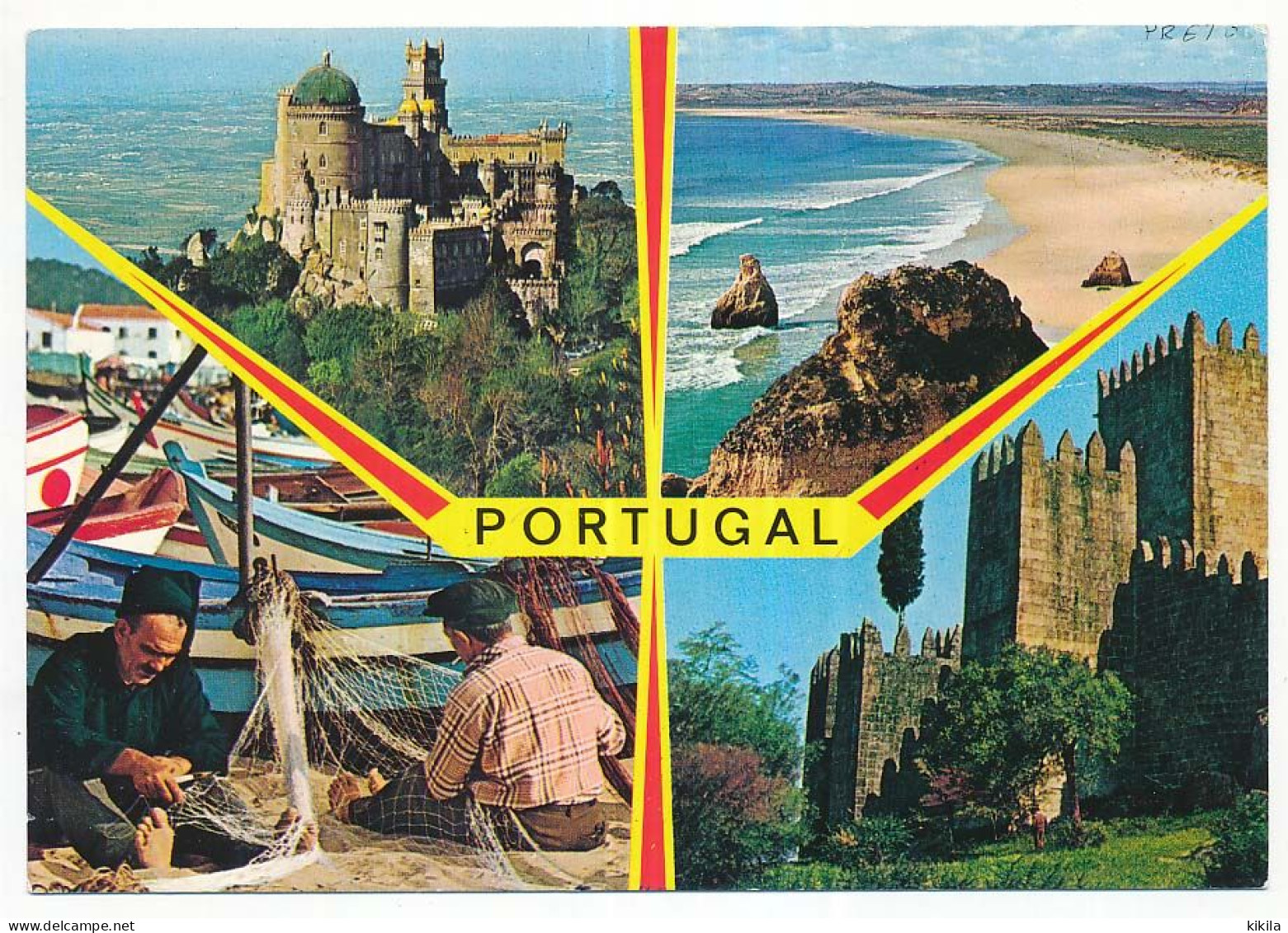 CPSM / CPM 10.5 X 15 Portugal (71) Château Plage Pécheurs Ravaudant Un Filet - Braga