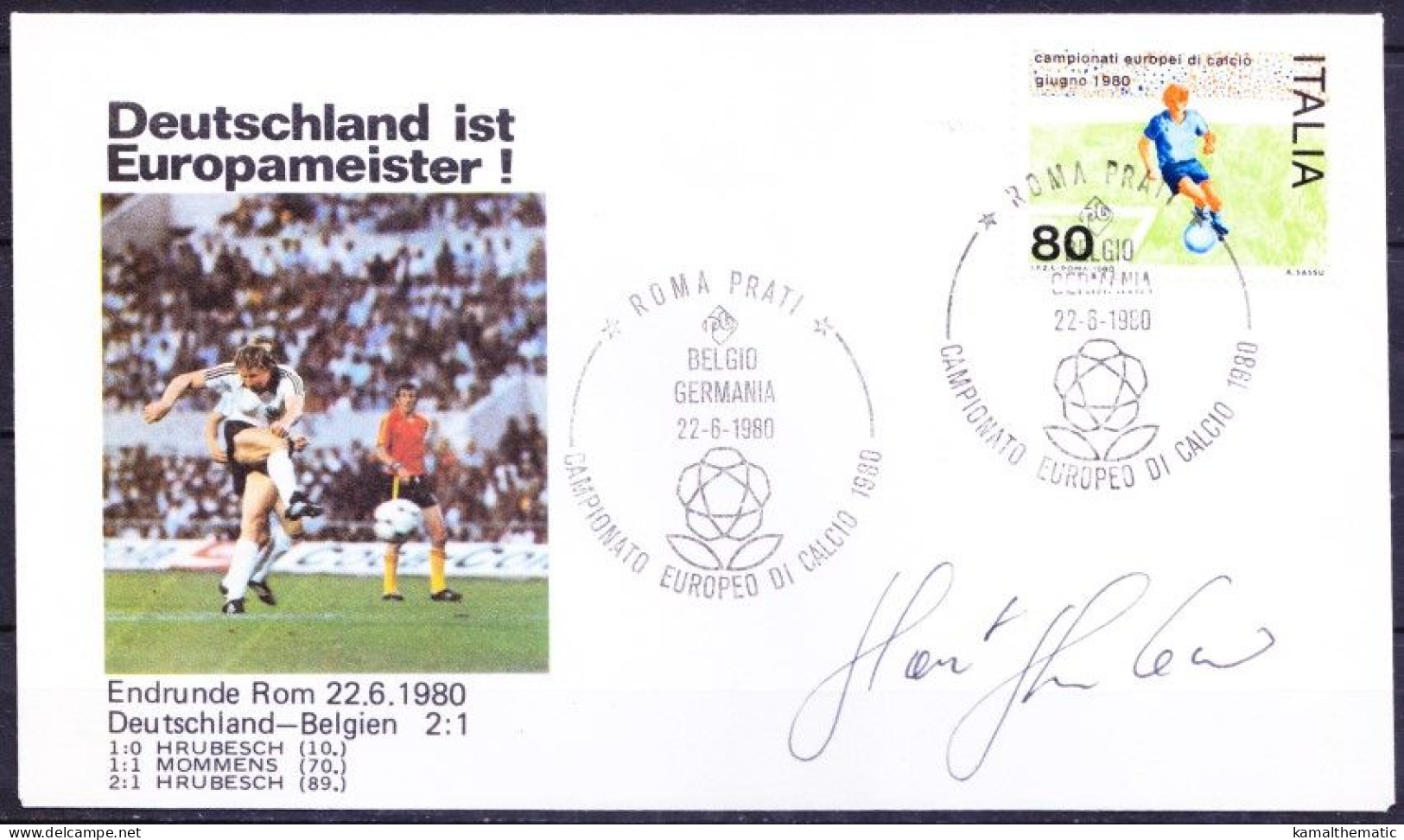 Italy Cover, Cancellation On Football Soccer WC 1980 Belgium Vs Germany - Altri & Non Classificati