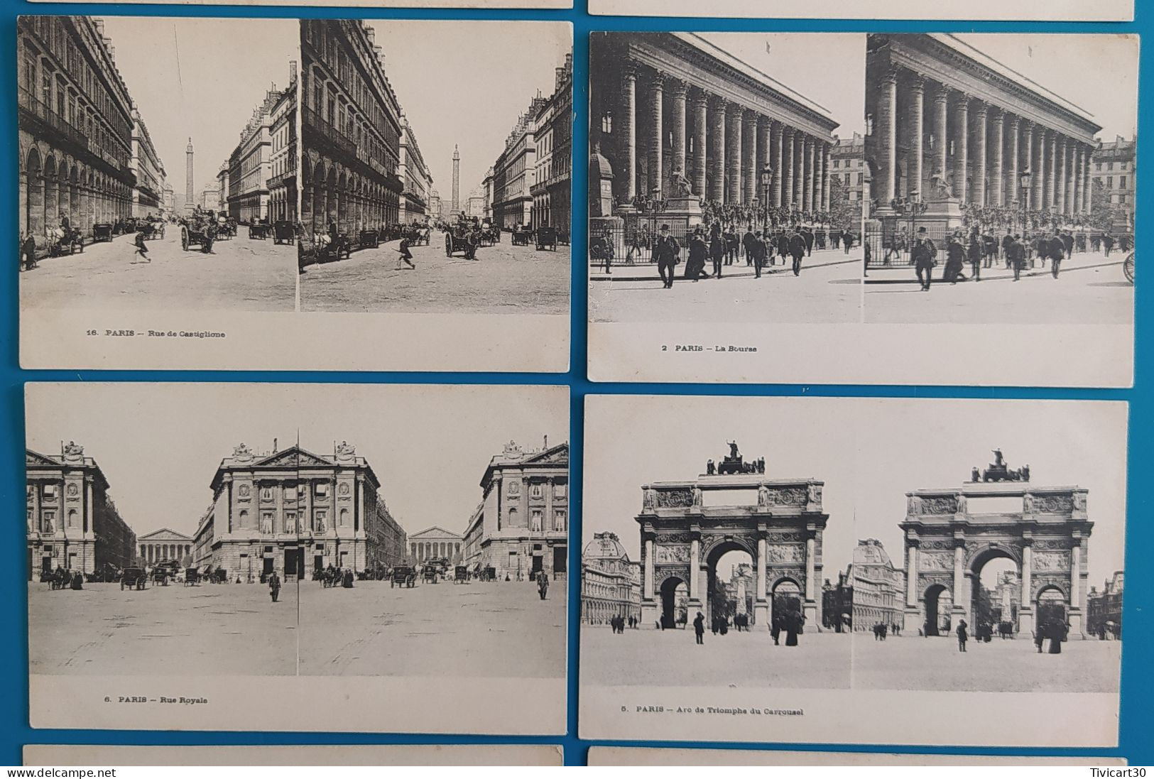 LOT DE 9 CPA STEREO - PARIS (75) - RUES ET MONUMENTS - Loten, Series, Verzamelingen