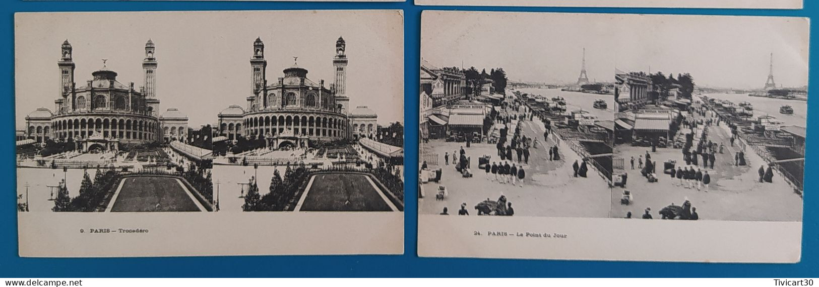 LOT DE 9 CPA STEREO - PARIS (75) - RUES ET MONUMENTS - Loten, Series, Verzamelingen