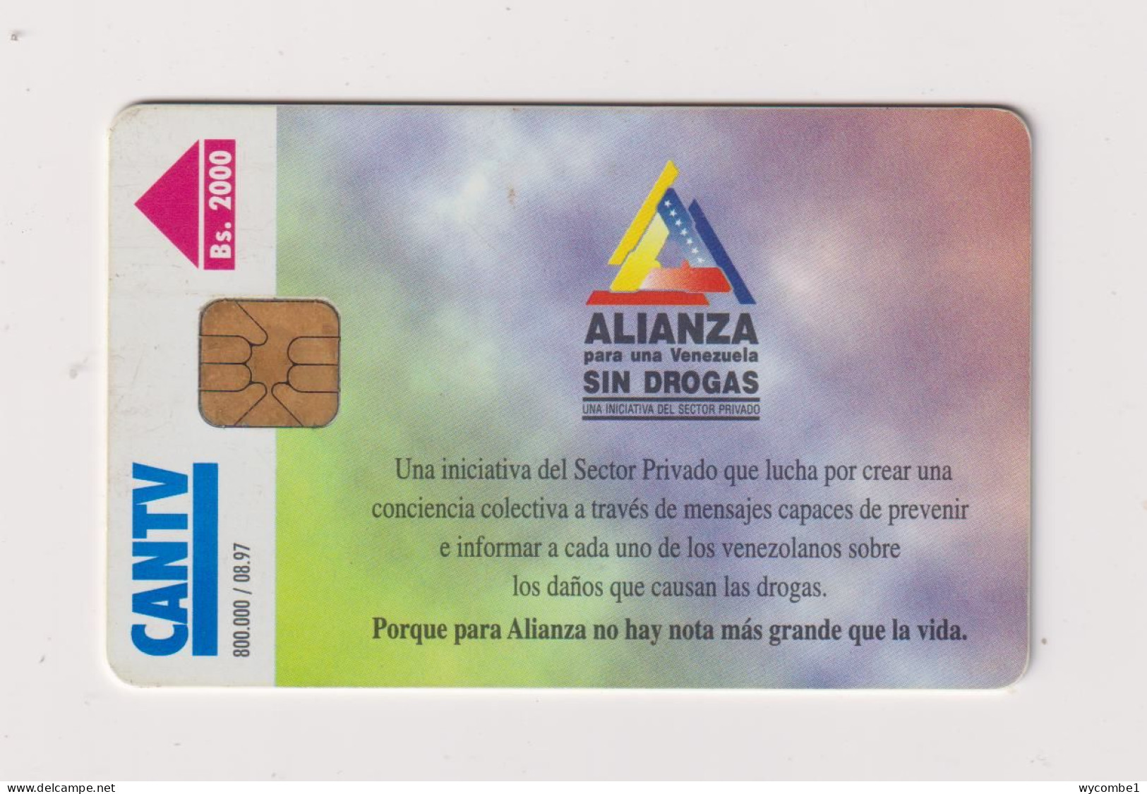 VENEZUELA  -  Alianza Anti AIDS Drugs Chip Phonecard - Venezuela