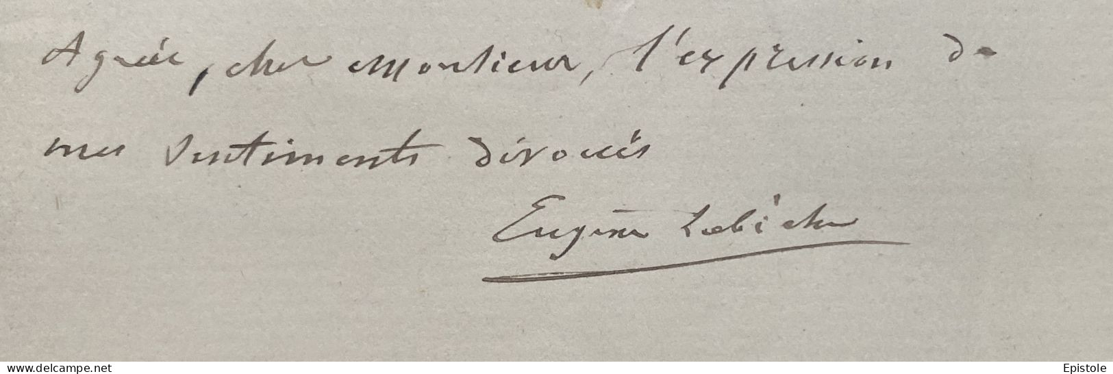 Eugène LABICHE – Lettre Autographe Signée – Pièce « Mr De Coyllin » - 1887 - Schriftsteller