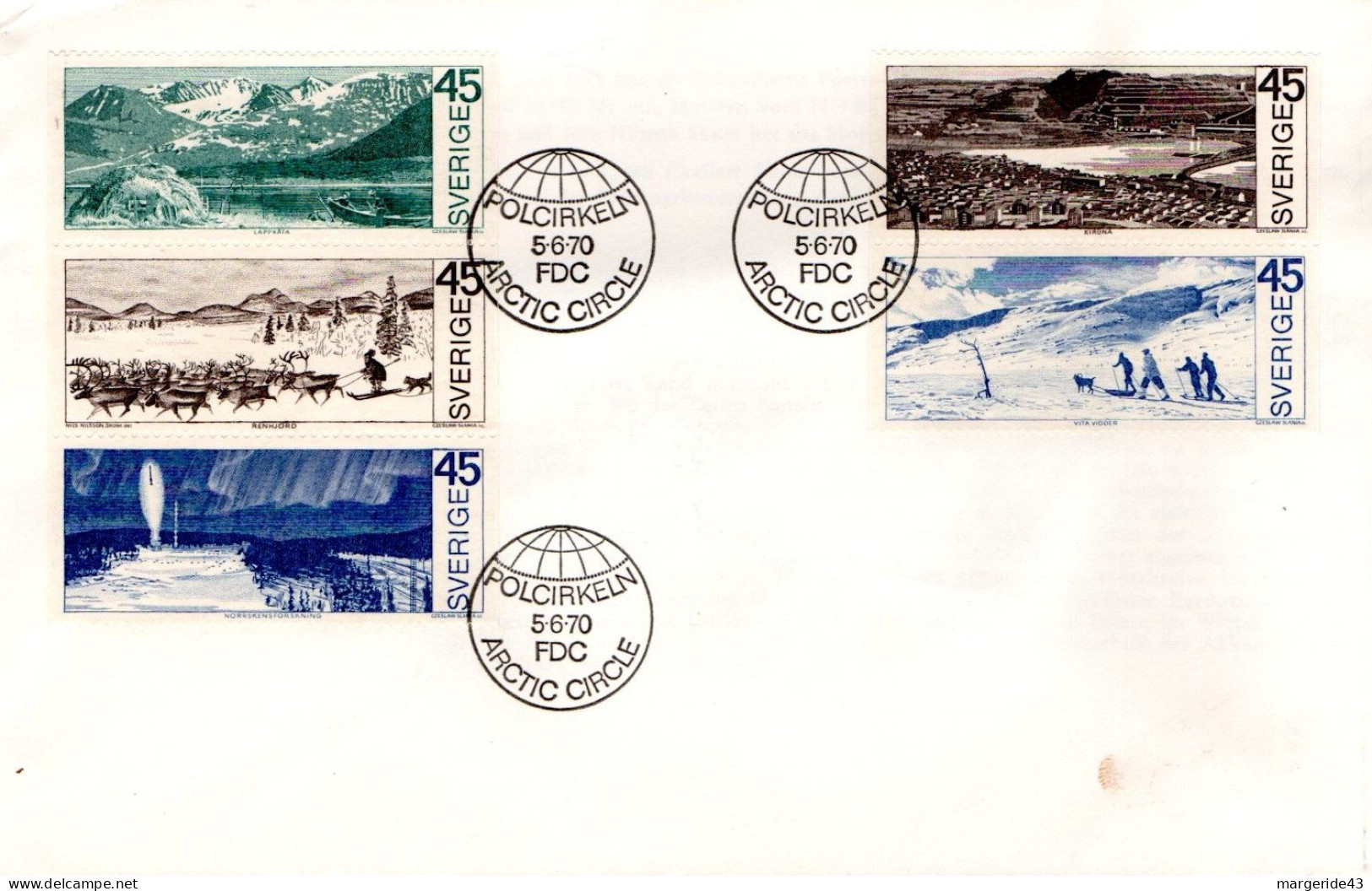 SUEDE FDC 1970 PAYSAGES DU CERCLE ARTICQUE - Otros & Sin Clasificación